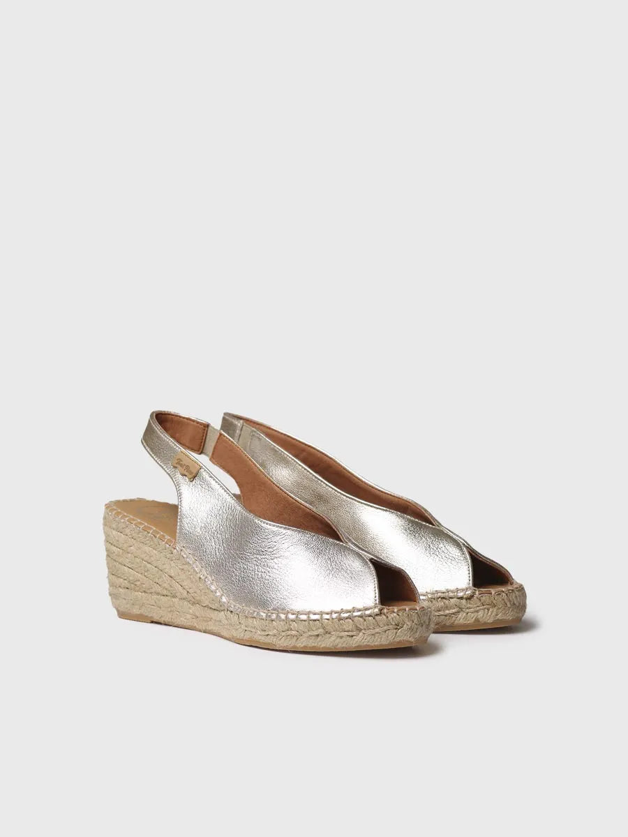 Toni Pons Laila-P espadrilles compensées platine cuir