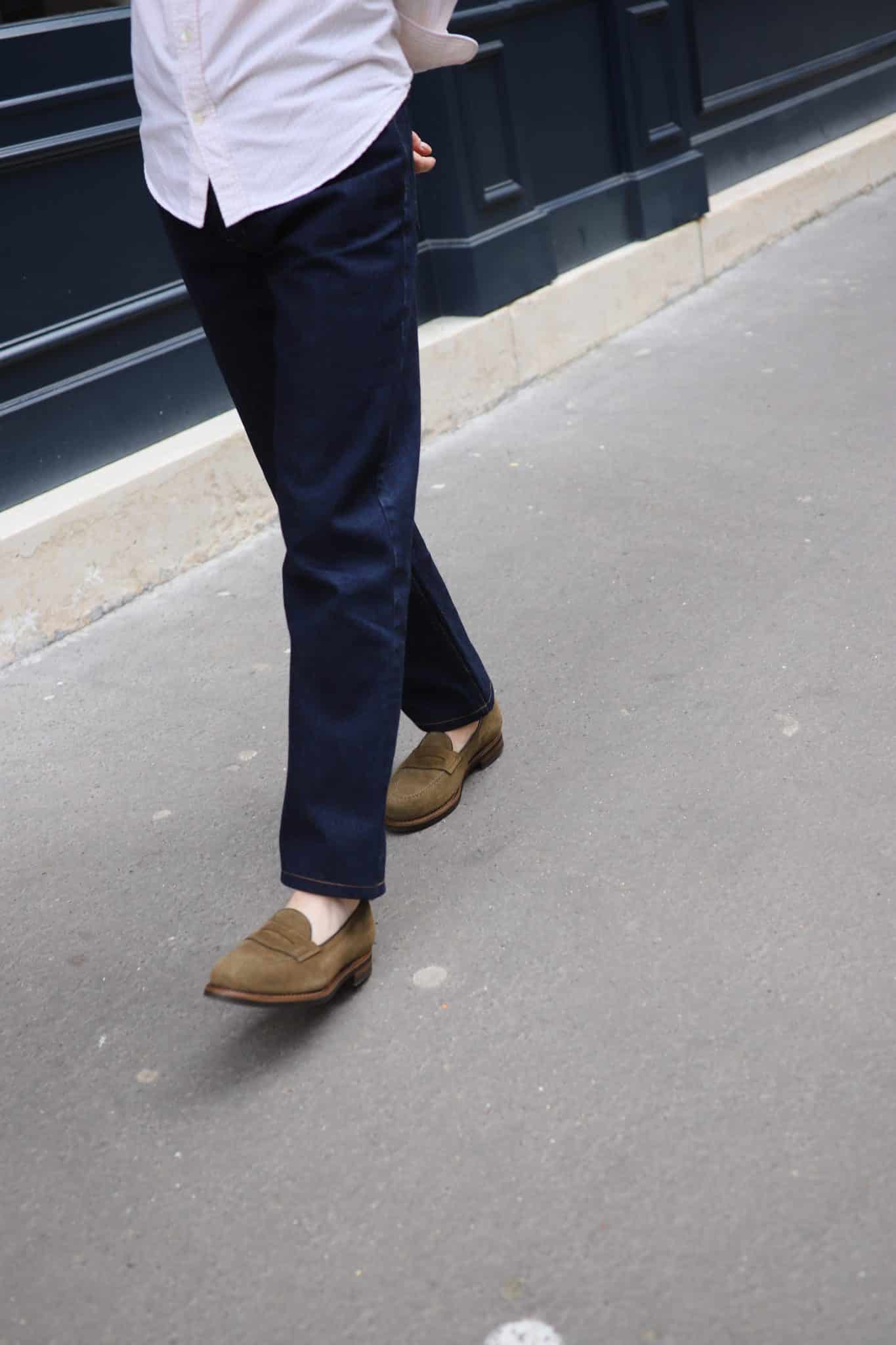 Malfroid Newport mocassin penny veau velours