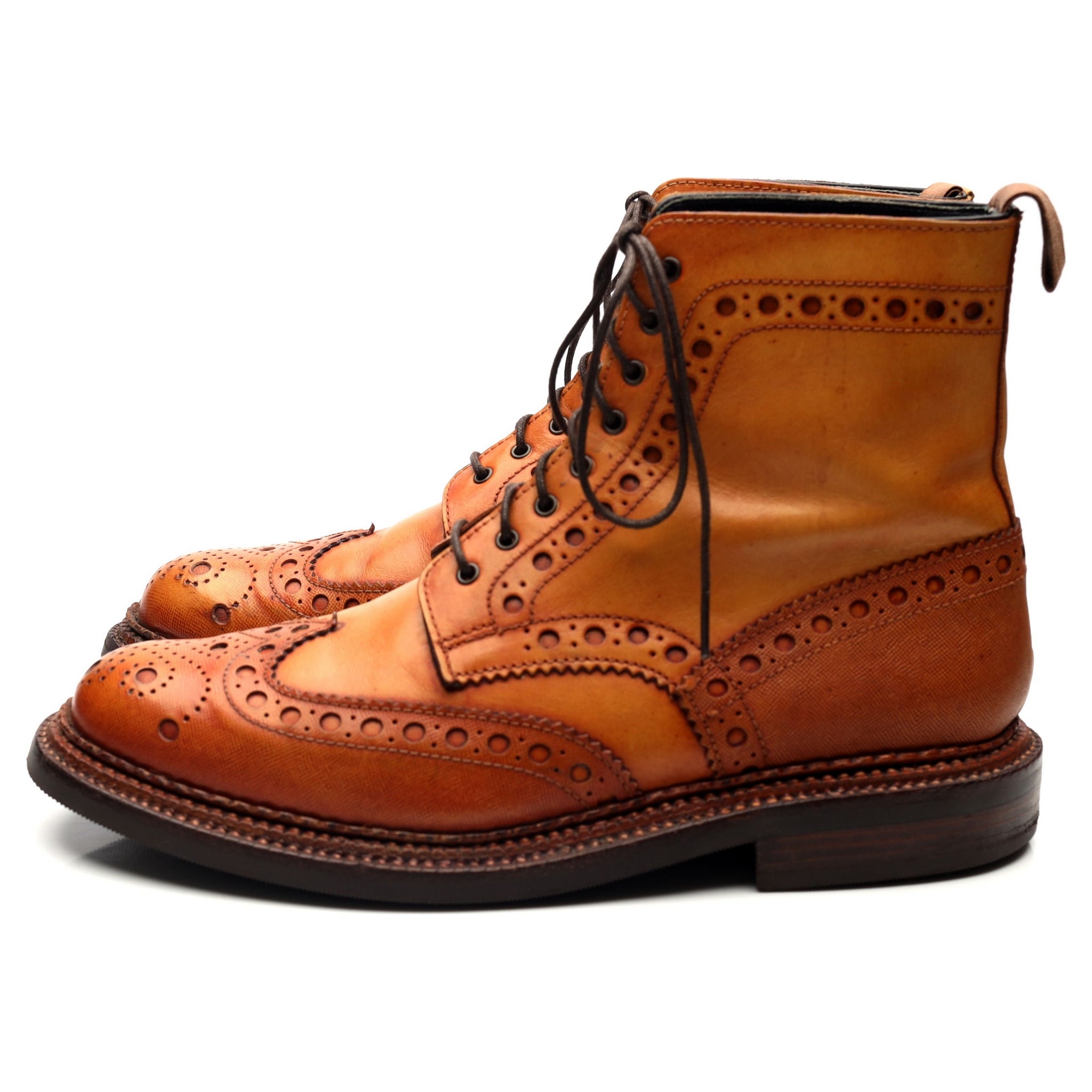 Grenson Fred bottines brogue cuir marron 8 triple cousu