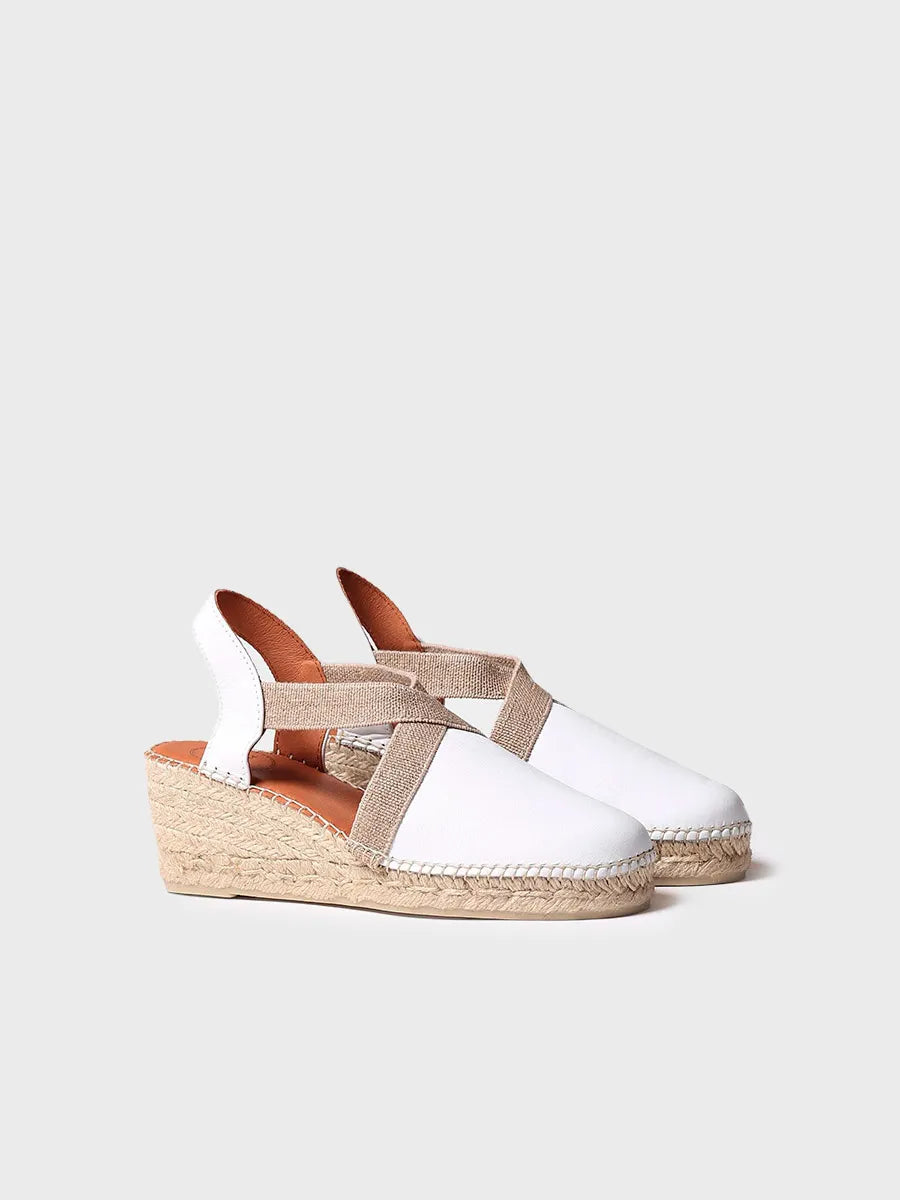 Toni Pons Tossa espadrilles compensées cuir blanc