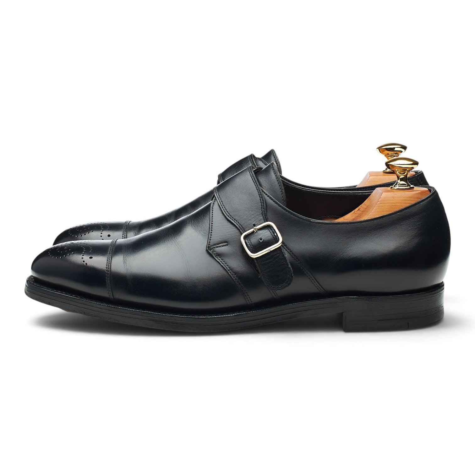 Edward Green monk cuir noir UK 7.5 E