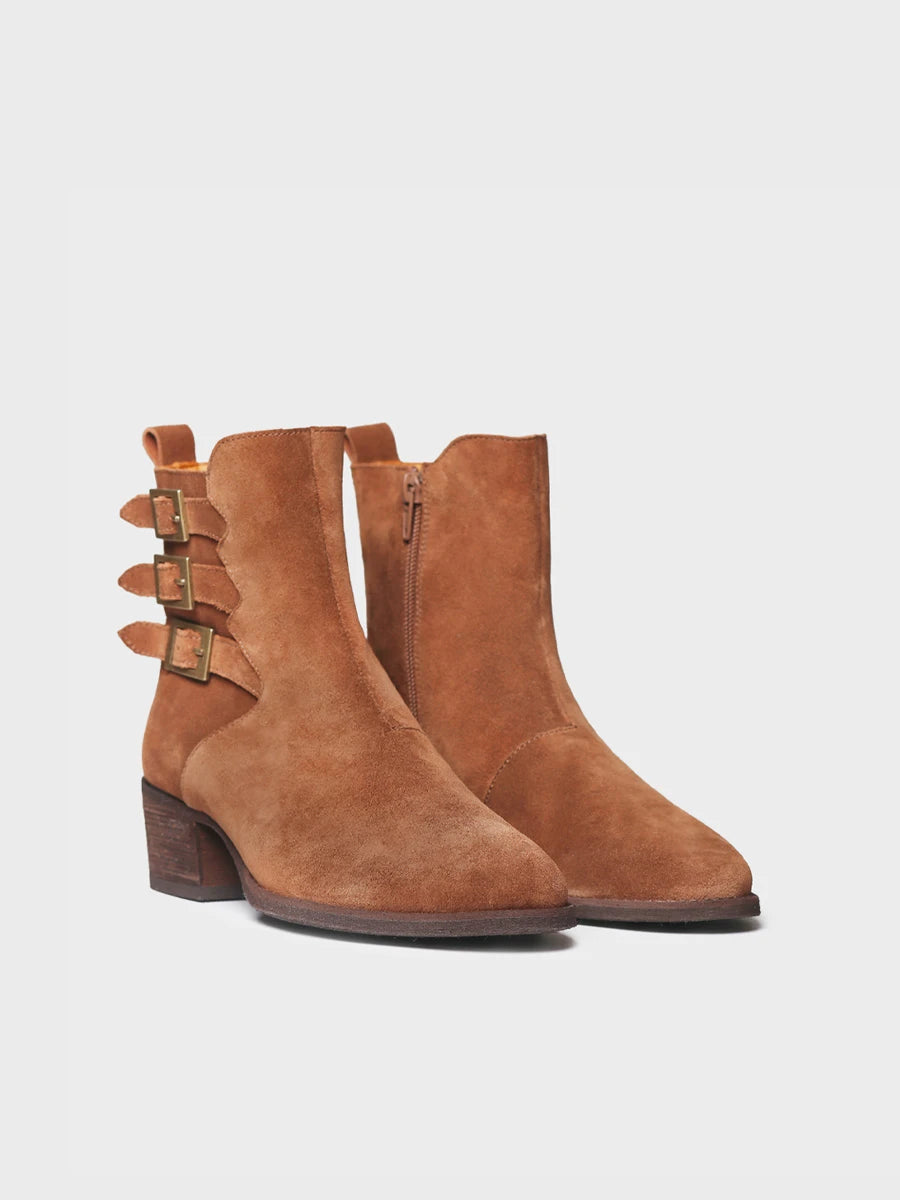 Toni Pons Palencia-SY bottine femme suède boucles talon 4 cm