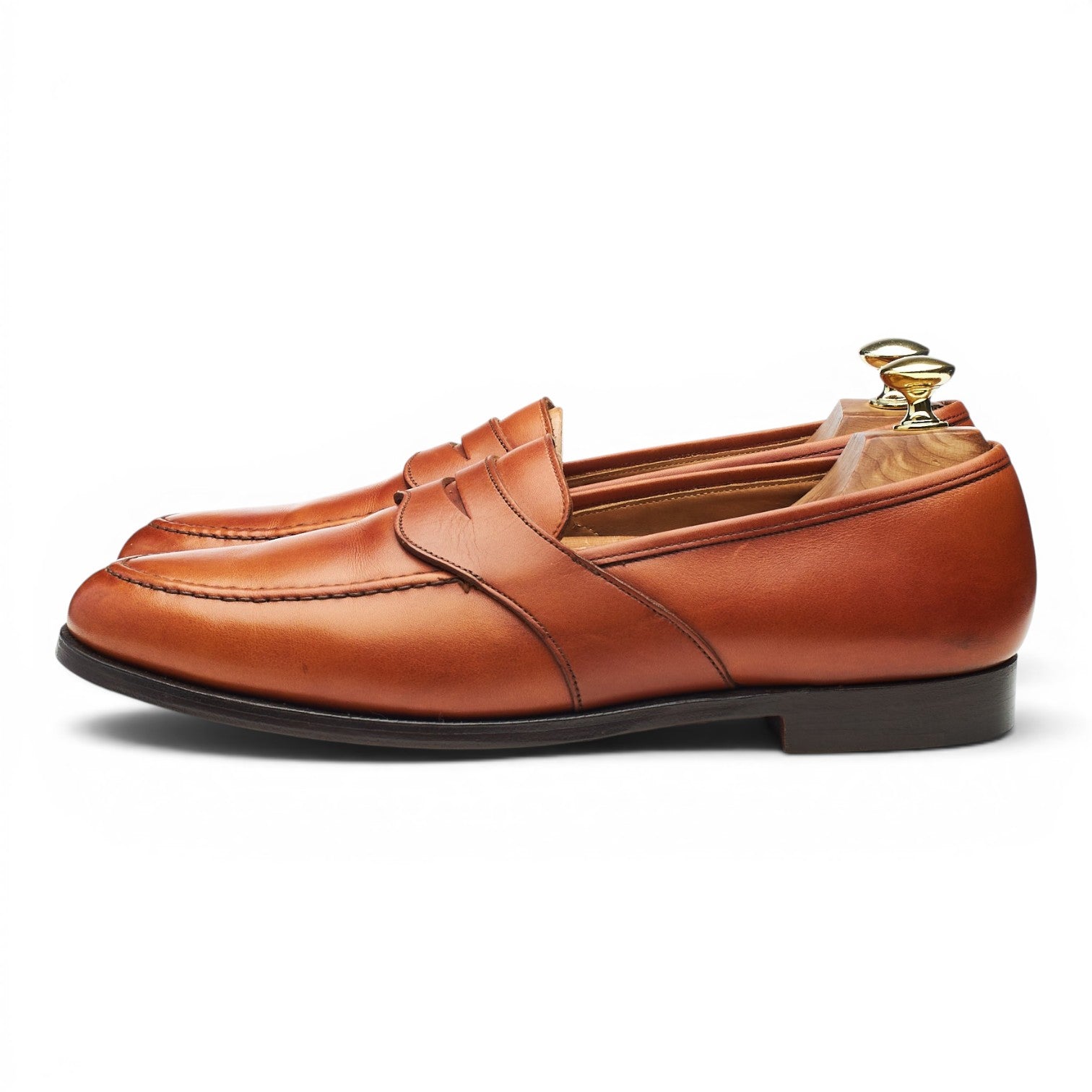 Peal & Co mocassins cuir marron tan pointure UK 8