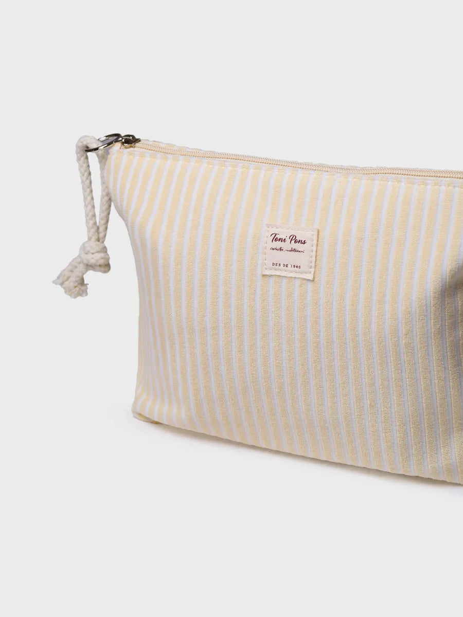 Toni Pons Camboriu trousse toilette rayée vanille 20x29 cm