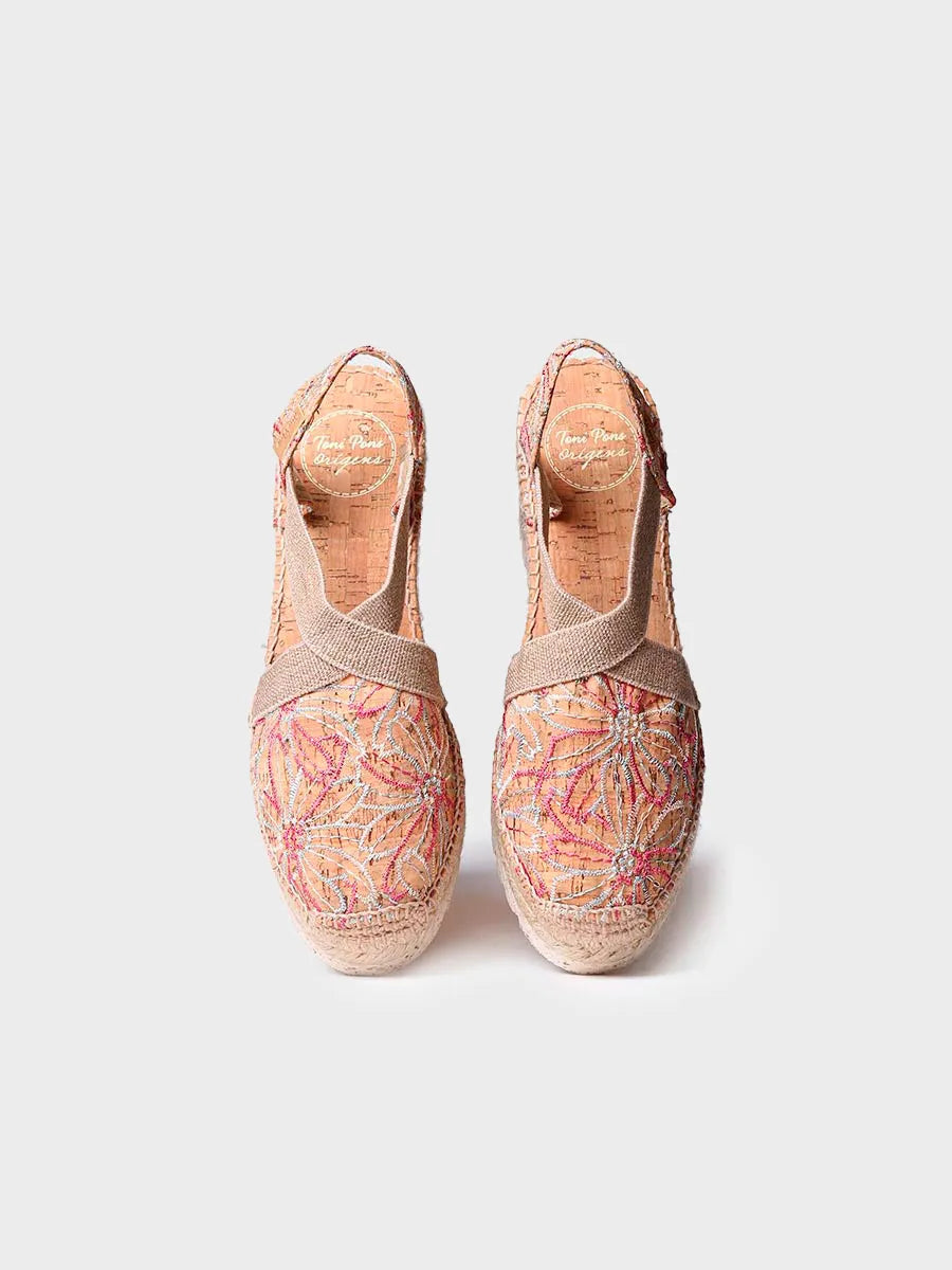 Toni Pons Terra-BI espadrille compensée femme brodée 7 cm