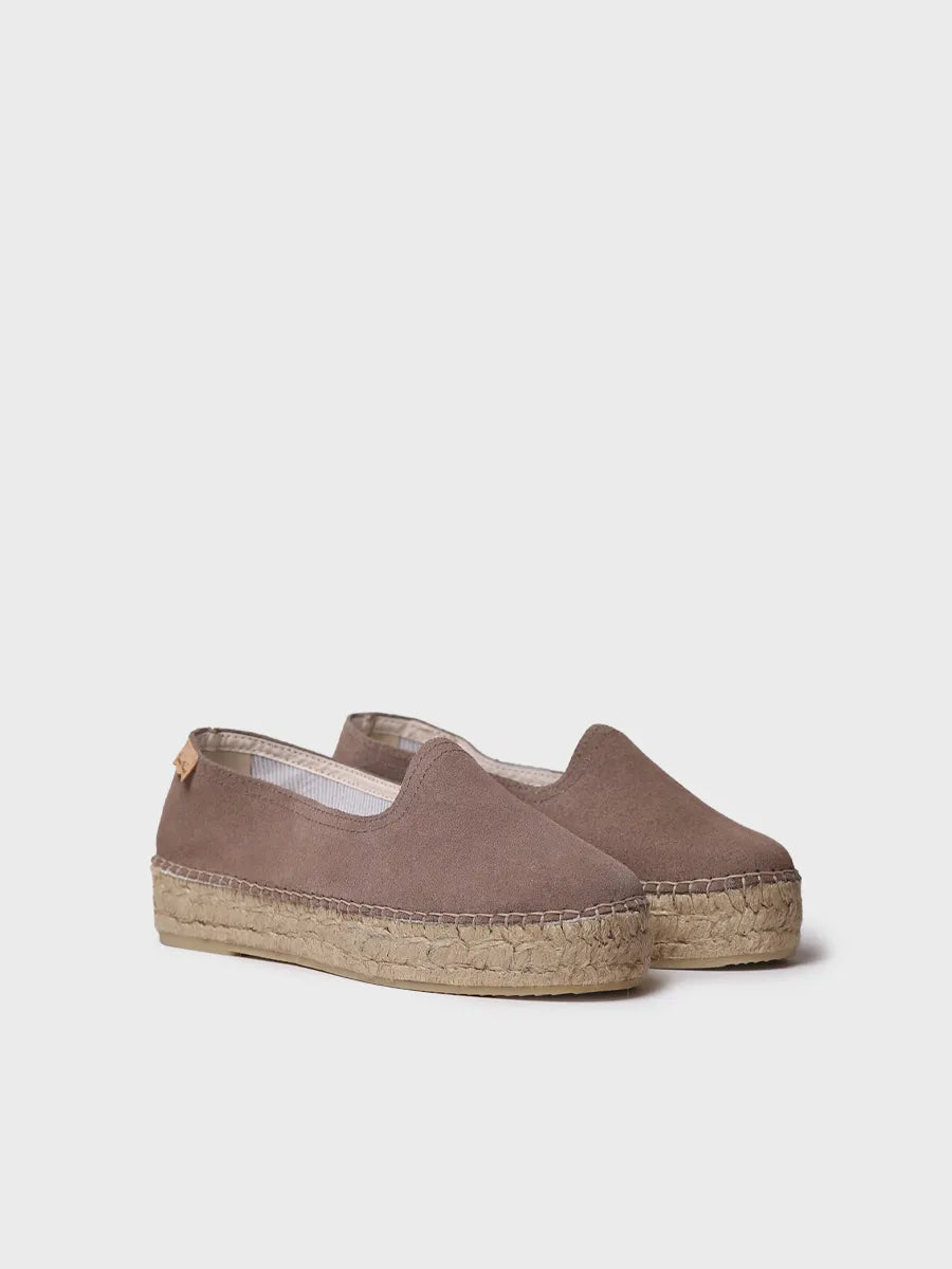 Toni Pons Keira espadrille fermée femme suède taupe