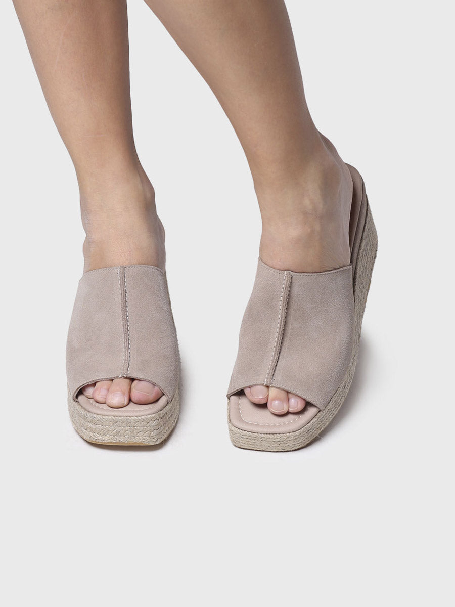 Toni Pons Miriam espadrille compensée beige cuir