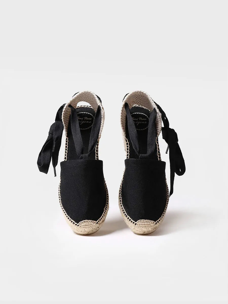 Toni Pons Valencia espadrilles toile noire compensées