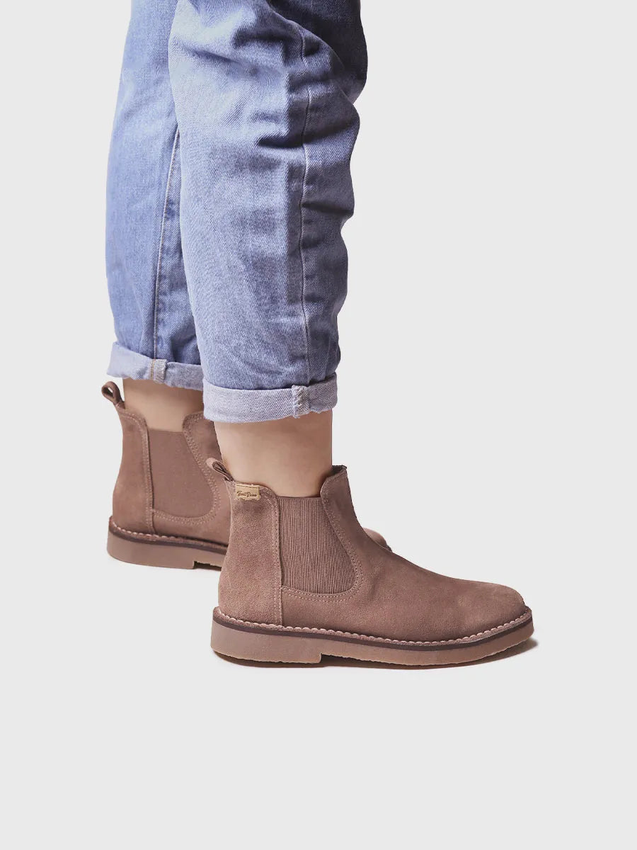 TONI PONS ISA-SY bottine femme cuir velours taupe