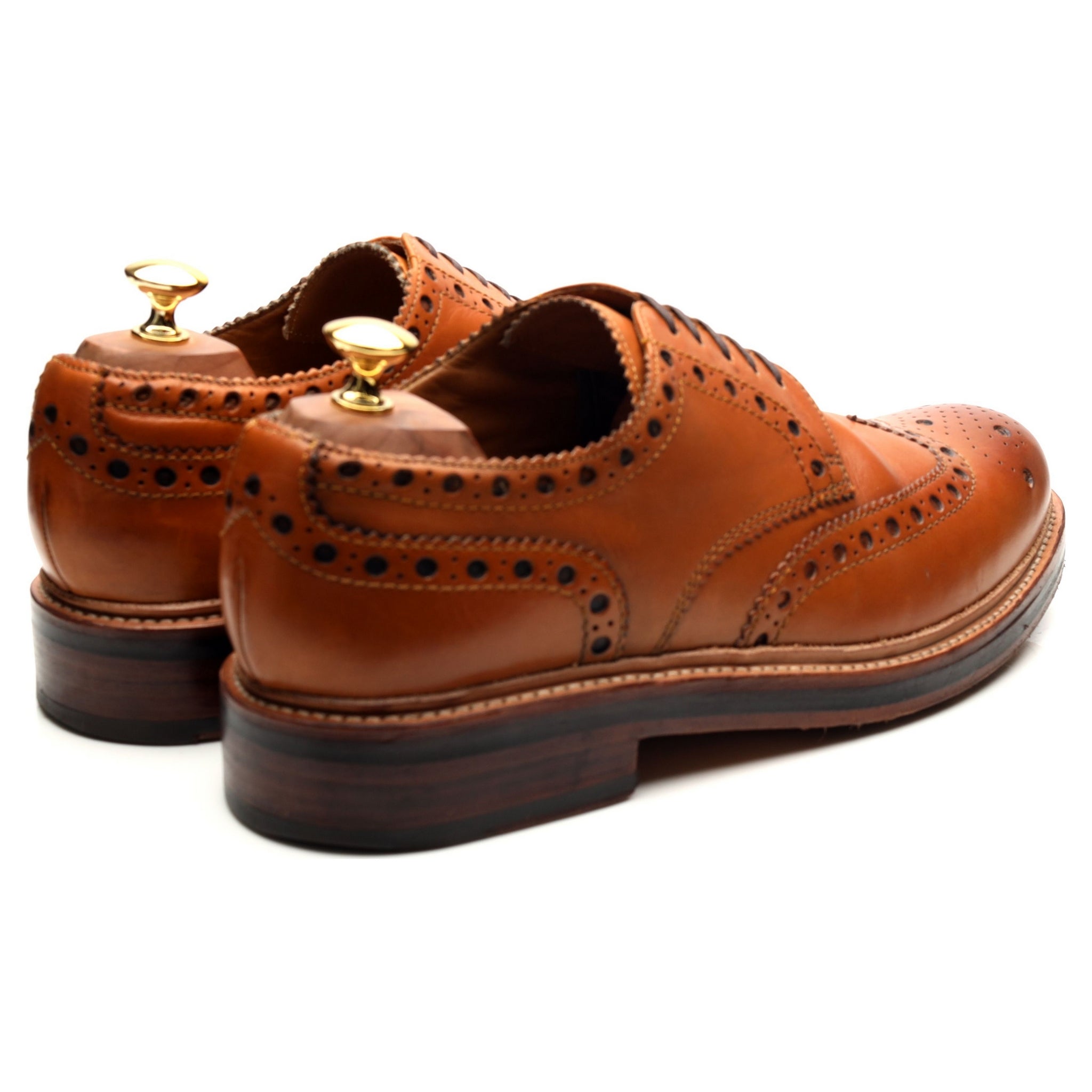 Grenson Archie derby brogues cuir camel UK 10 large