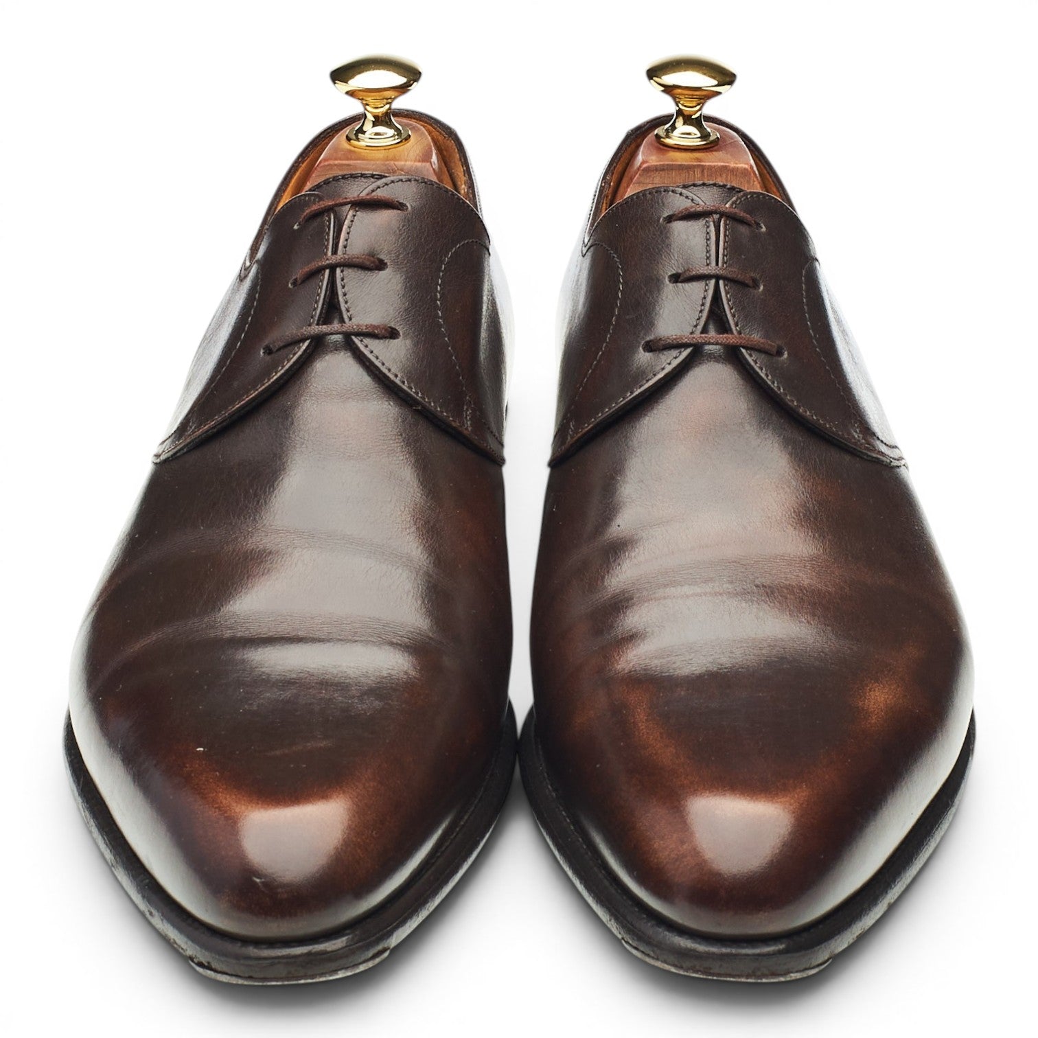 J.M. Weston 449 derby cuir marron foncé UK 9 semelle cuir