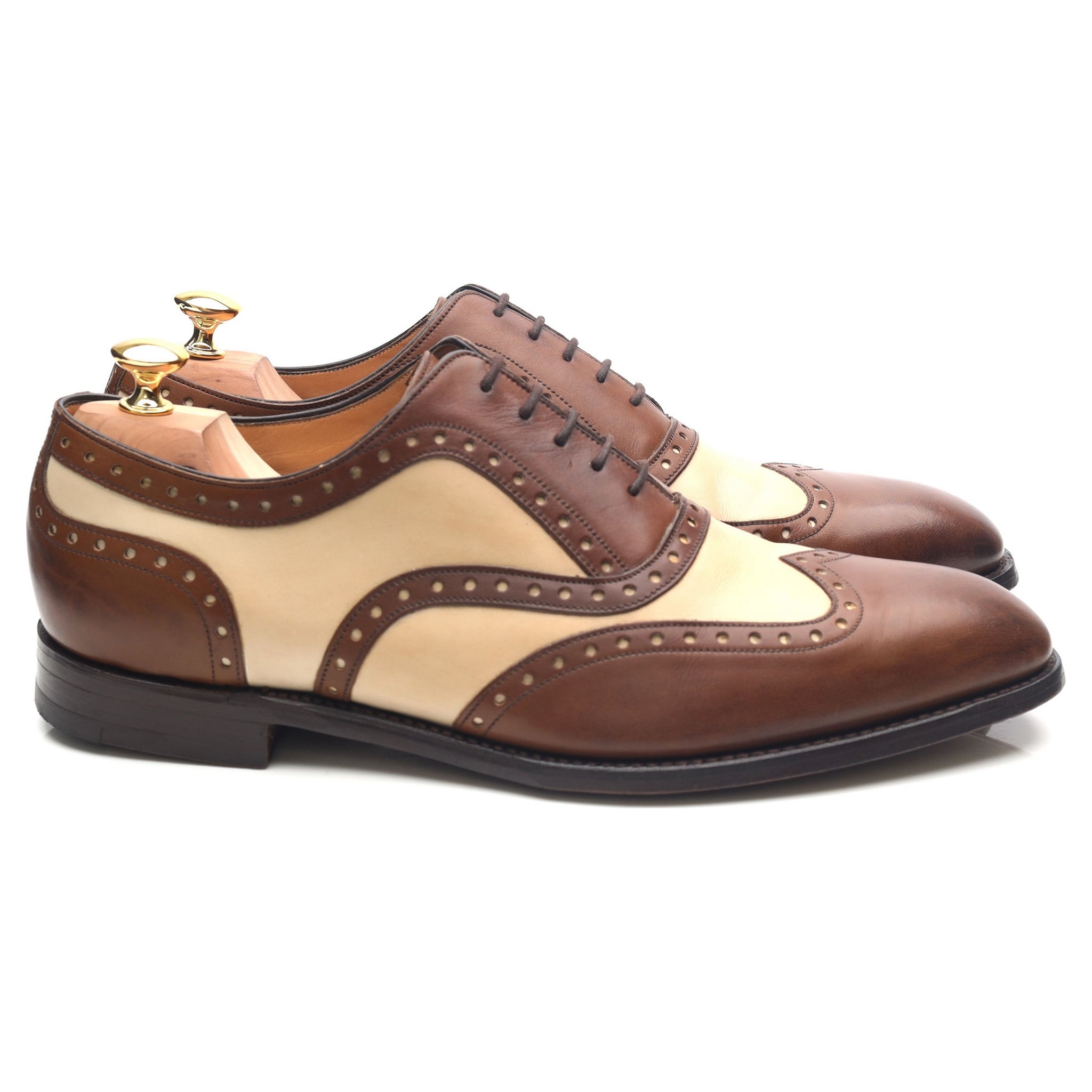 Barker Cambridge richelieu cuir marron beige UK 11