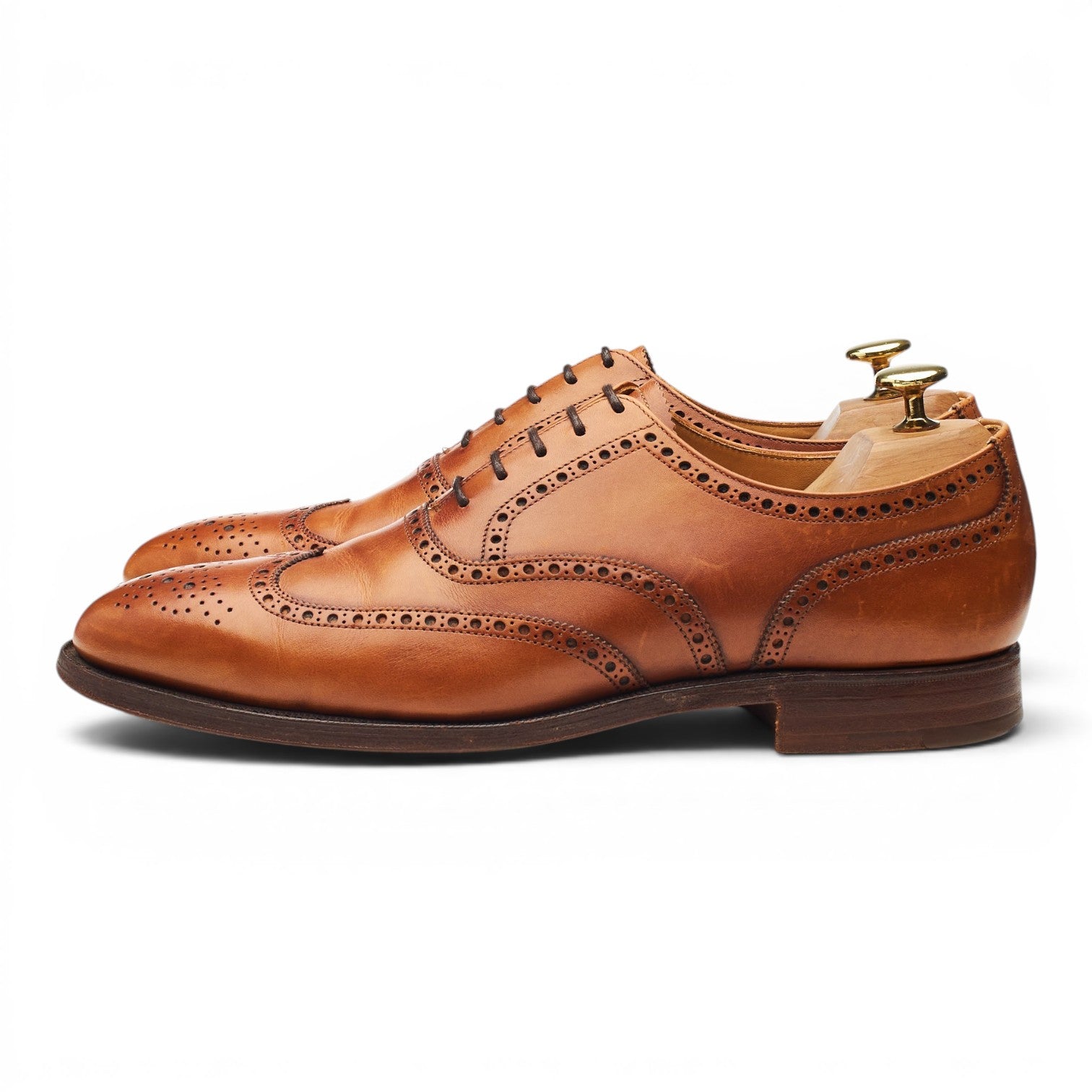 Poulson Skone Richelieu Brogues Cuir Marron UK 8.5