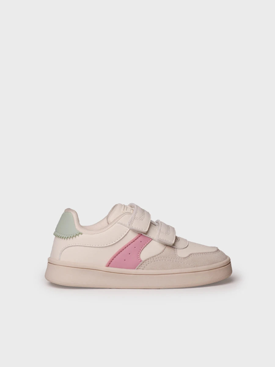 Toni Pons Enza baskets cuir enfant blanches double scratch