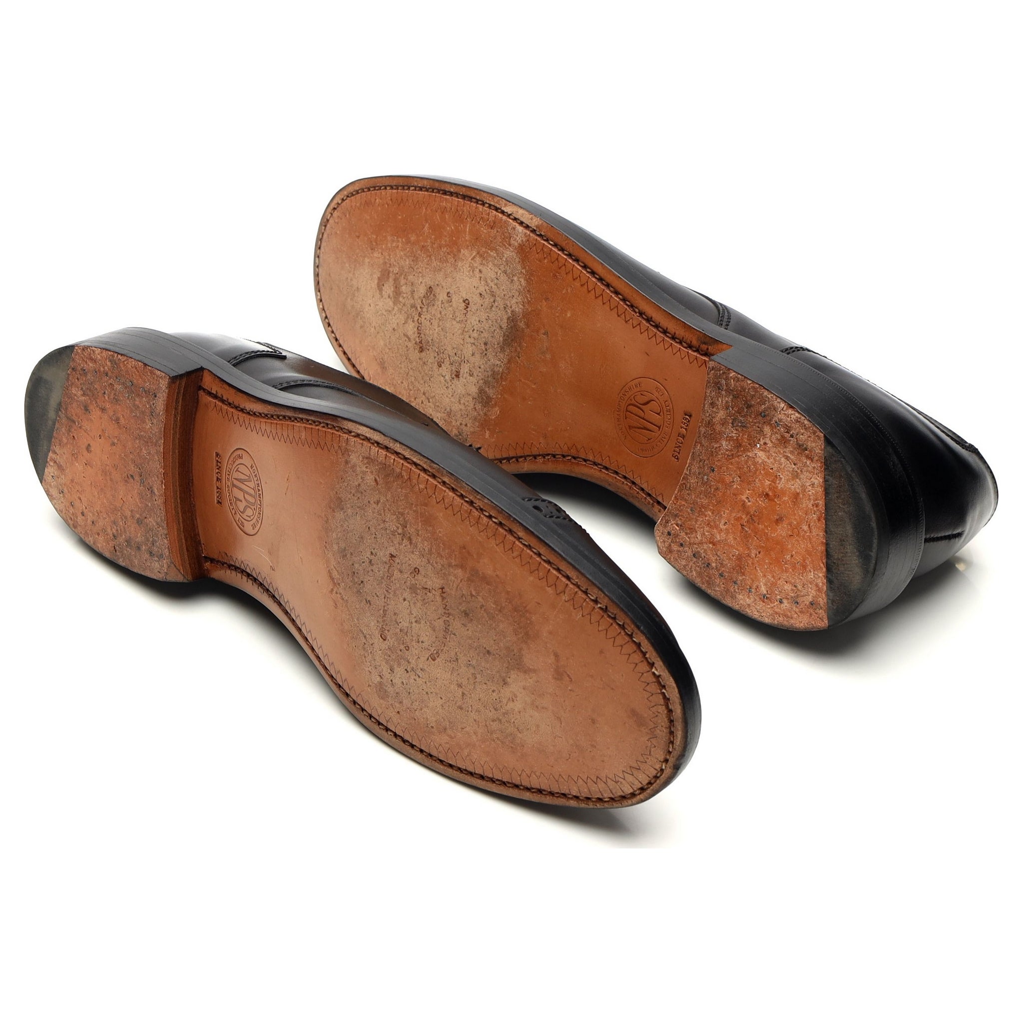 NPS Cap Toe derby cuir noir pointure UK 8 veau