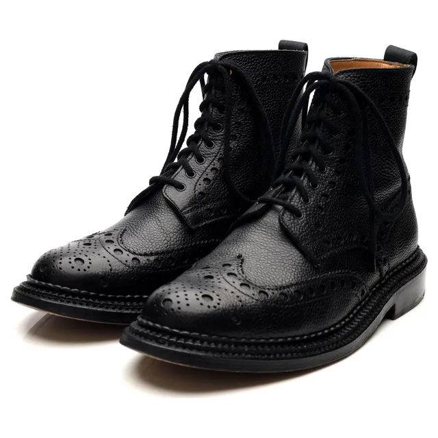 Grenson Fred boots brogue cuir noir UK 7