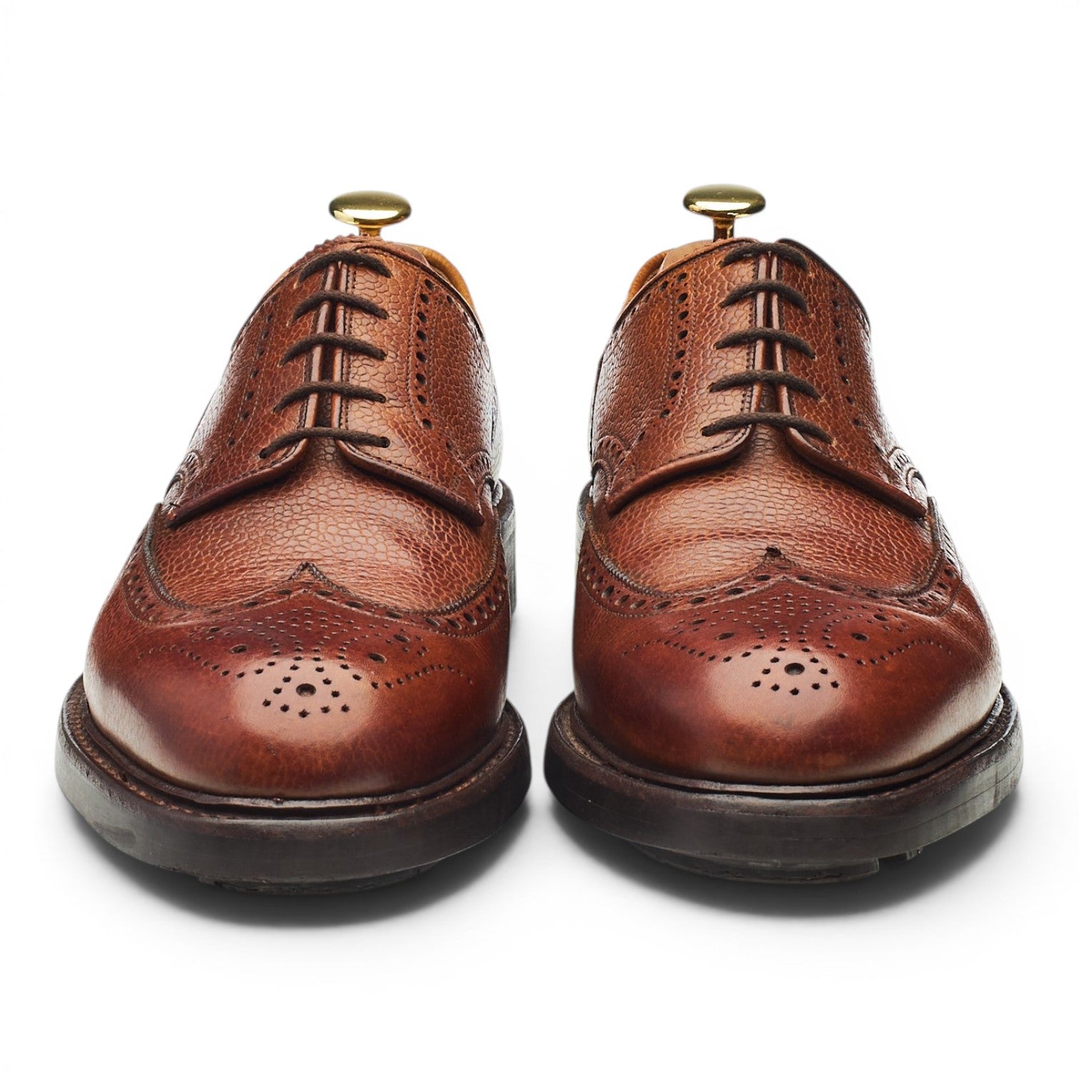 Holland & Holland derby brogue grain marron UK 8
