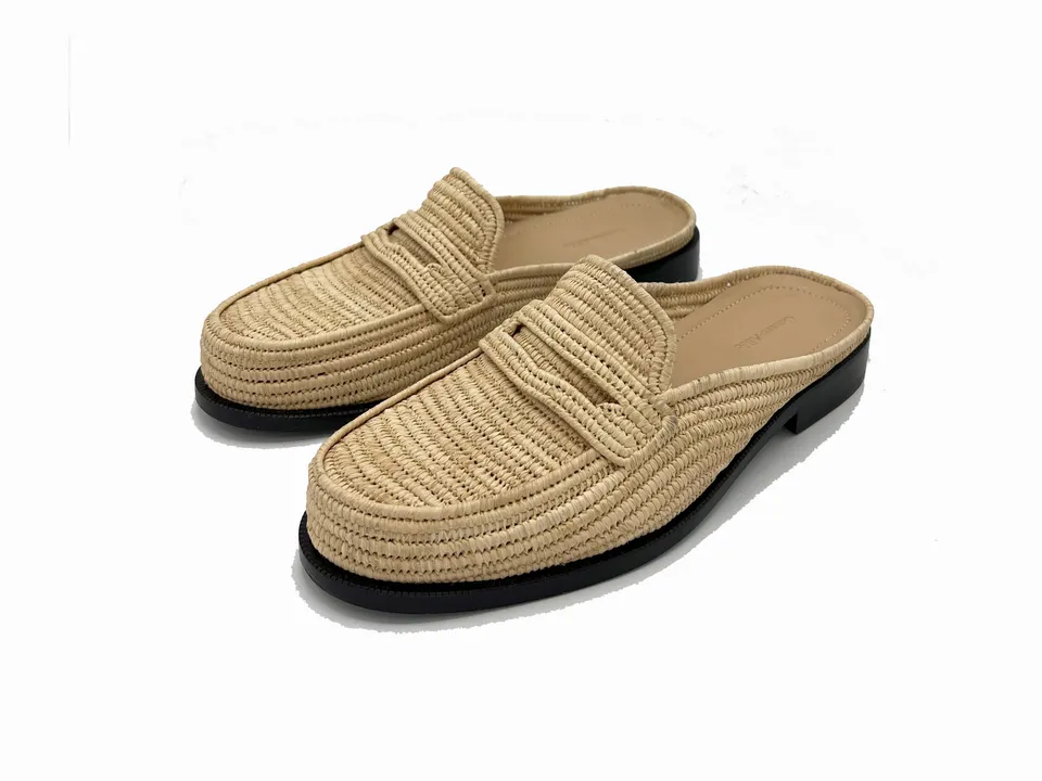 Contre-Allée Maarouf mule femme raphia naturel