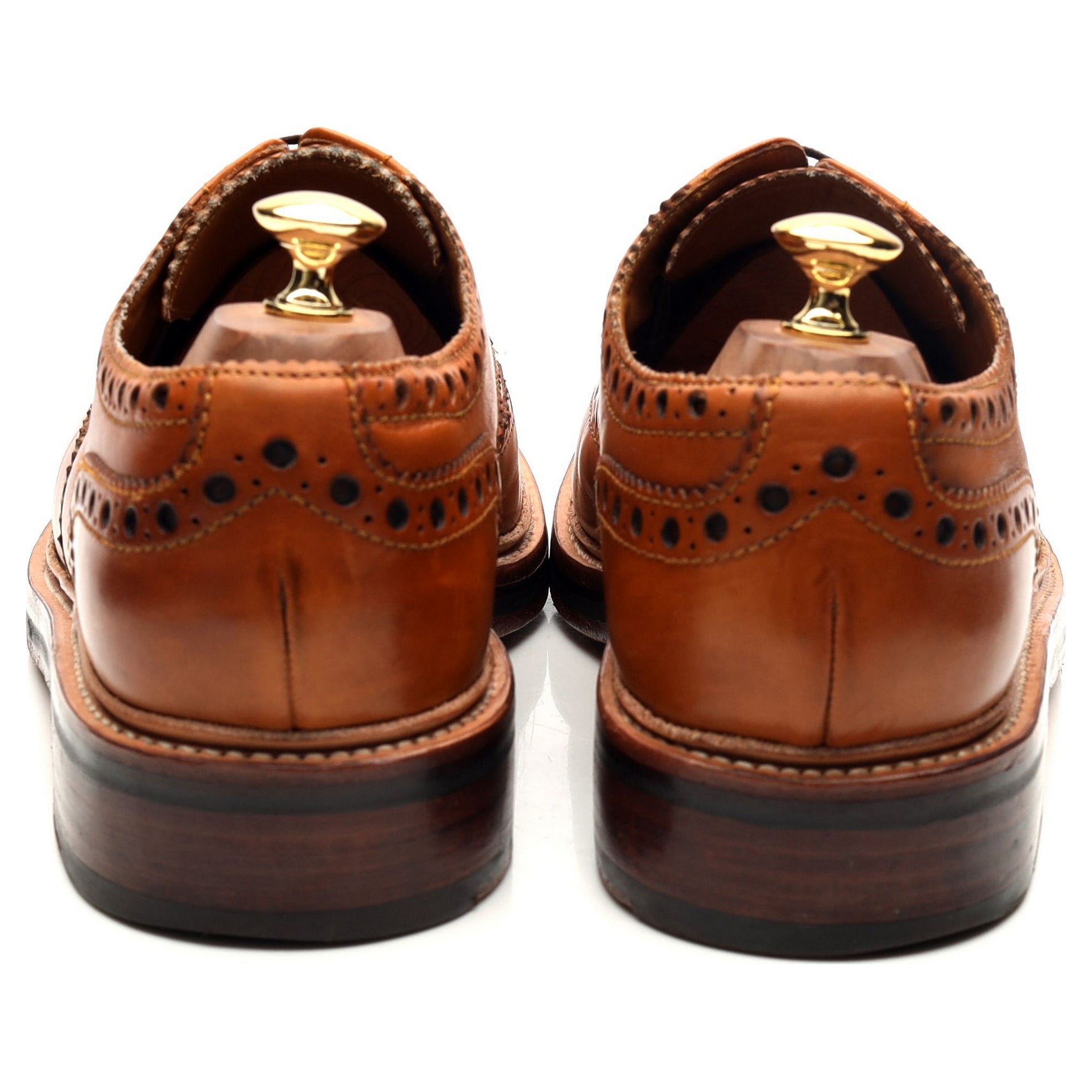 Grenson Archie derby brogues cuir camel UK 10 large