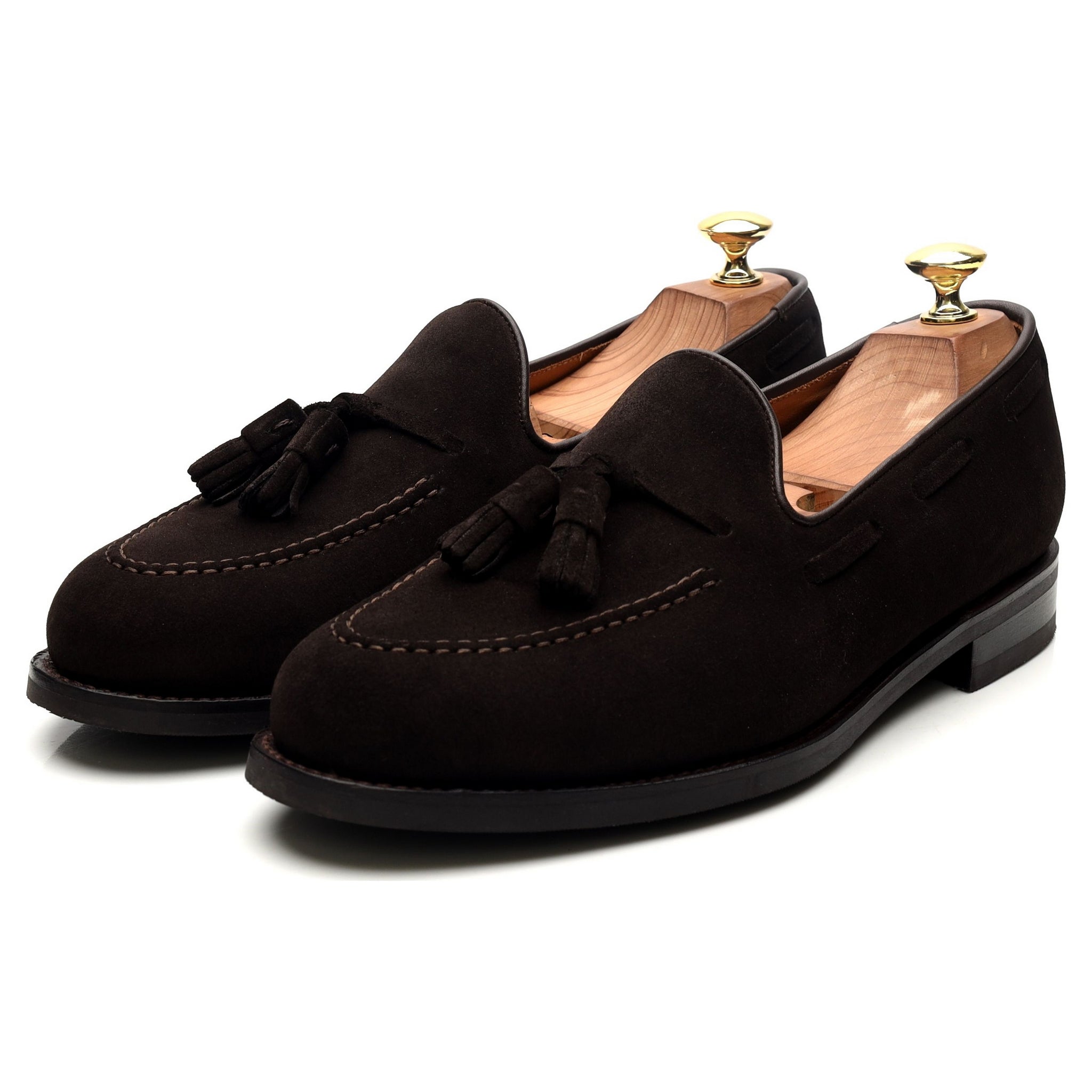 Morjas mocassin daim marron 7,5 à pompons