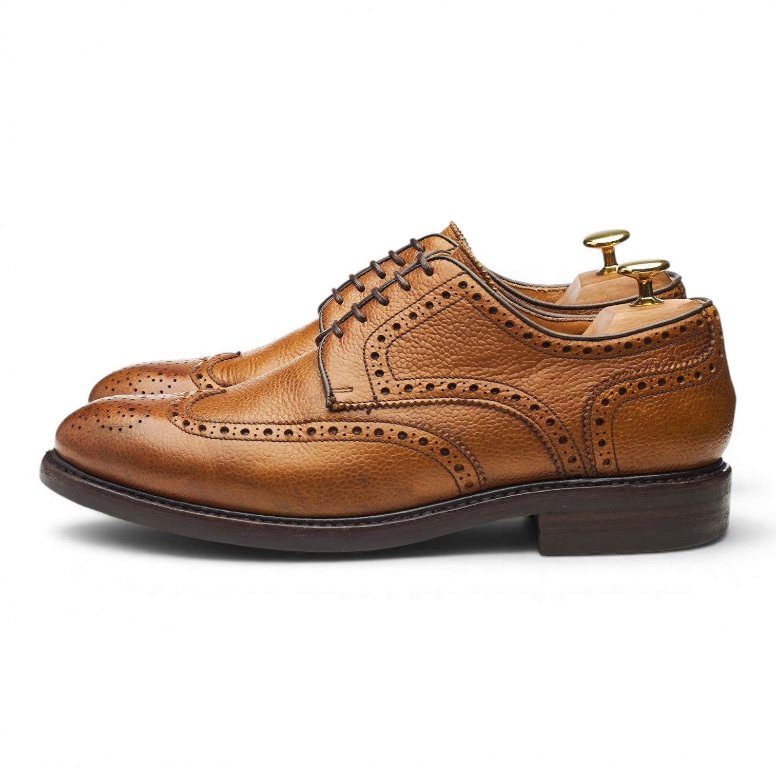 Berwick 4170 derby brogues cuir grainé marron UK 8