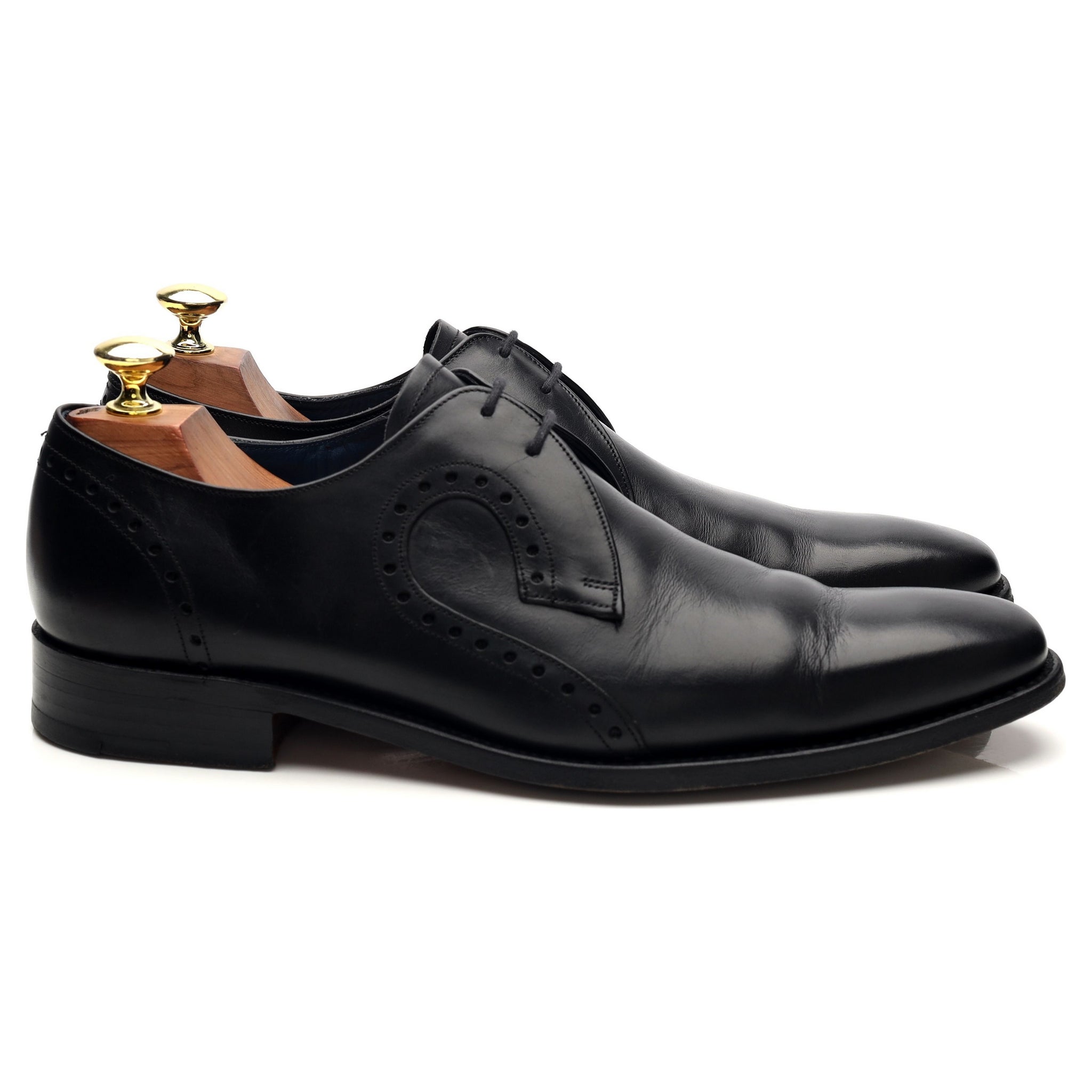 Barker Orlando Derby cuir noir pointure UK 7.5 cousu Goodyear