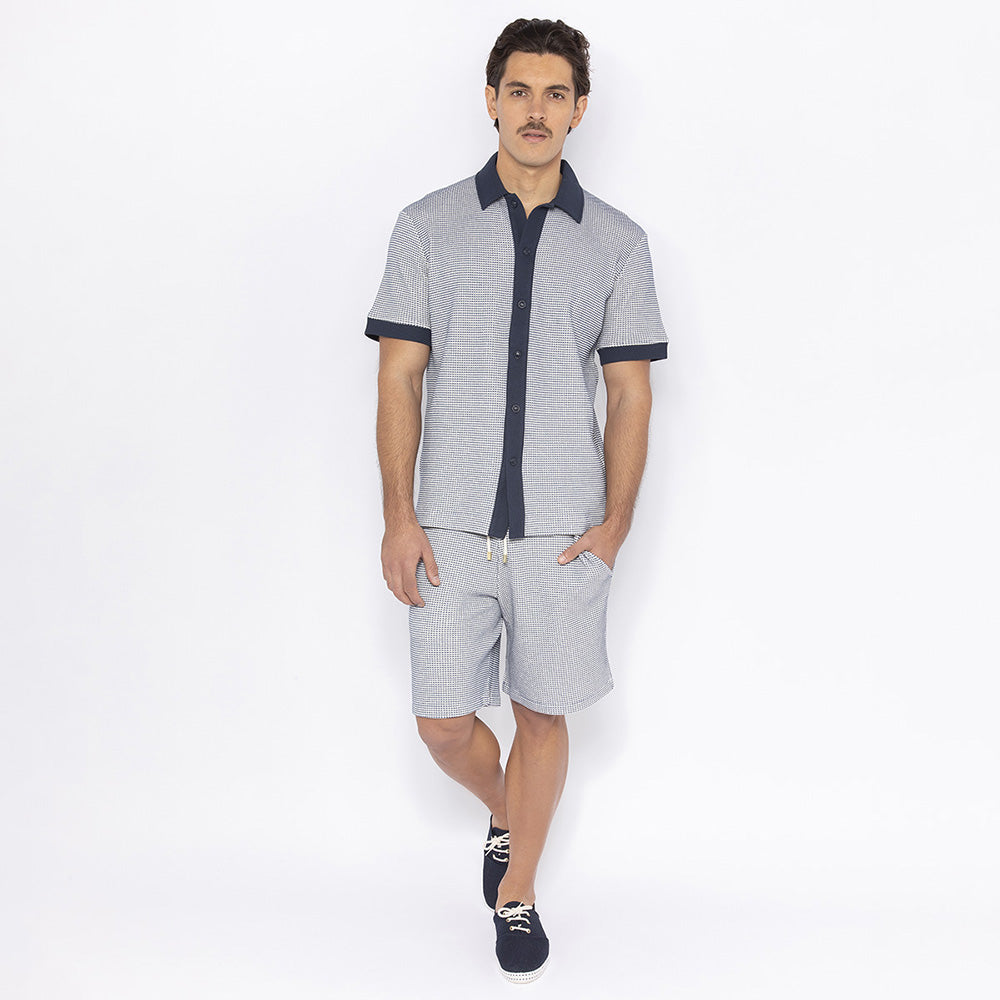 Rivieras Salgados short bicolore bleu coton
