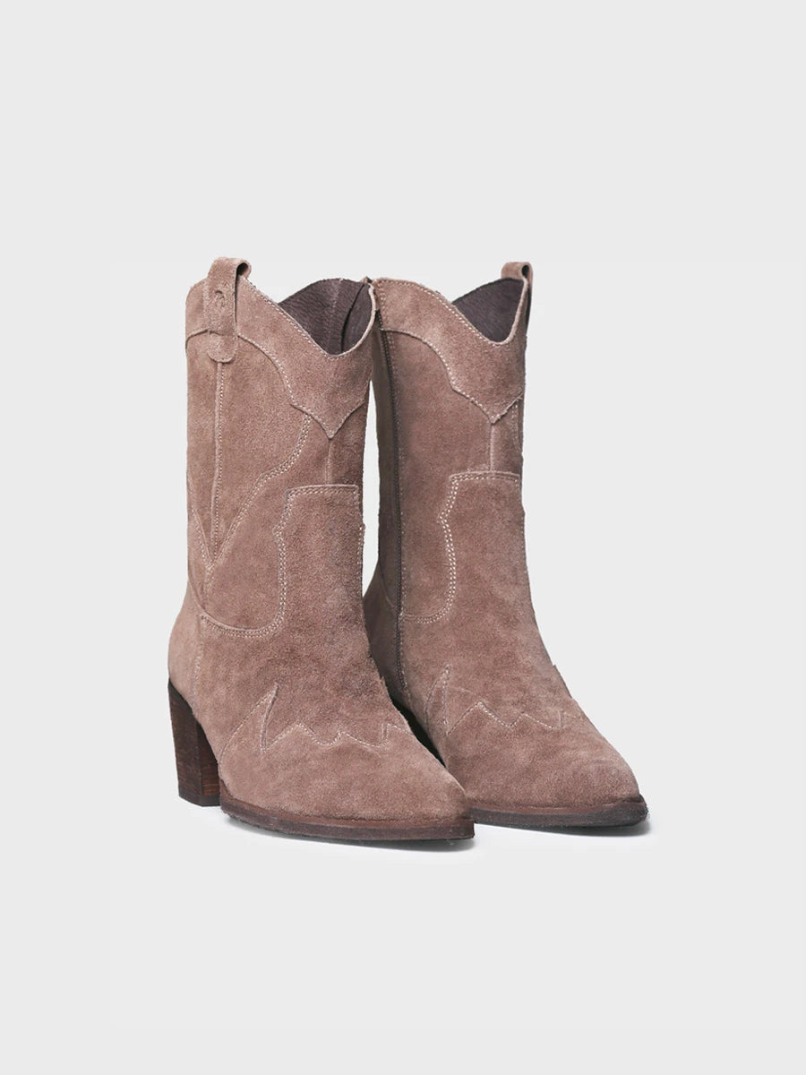 Toni Pons Villena bottine santiag femme suède talon 6 cm