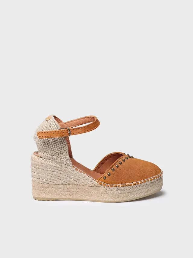 Toni Pons Manila espadrille compensée cuir cloutée