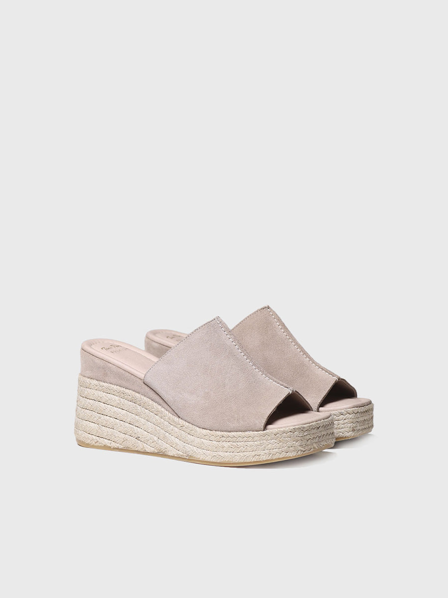 Toni Pons Miriam espadrille compensée beige cuir