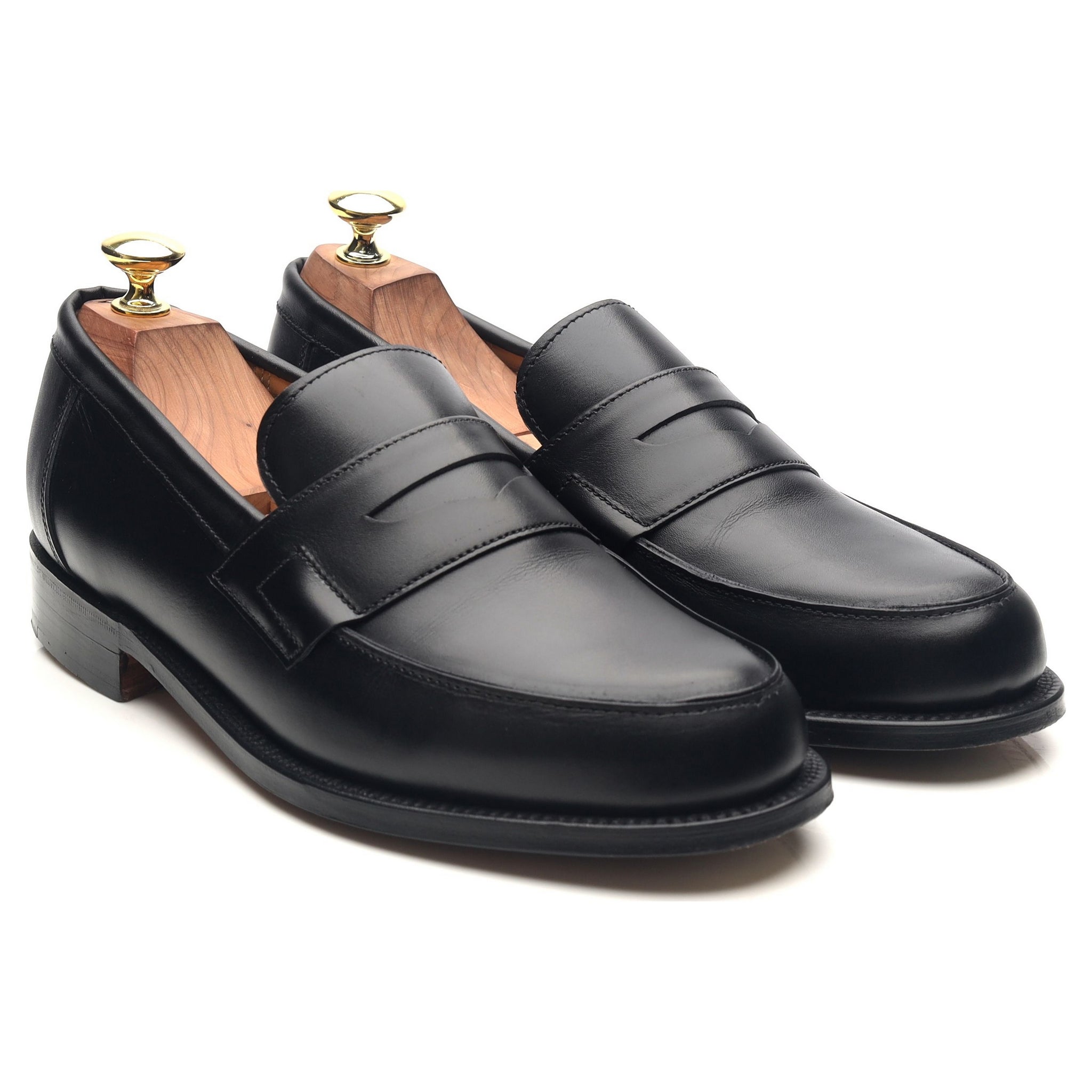 Grenson Epsom mocassin cuir noir pointure UK 7 cousu Goodyear