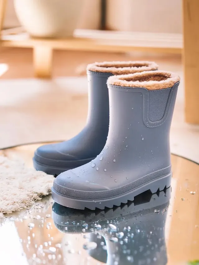 Toni Pons Lublin botte de pluie enfant bleu doublure chaude
