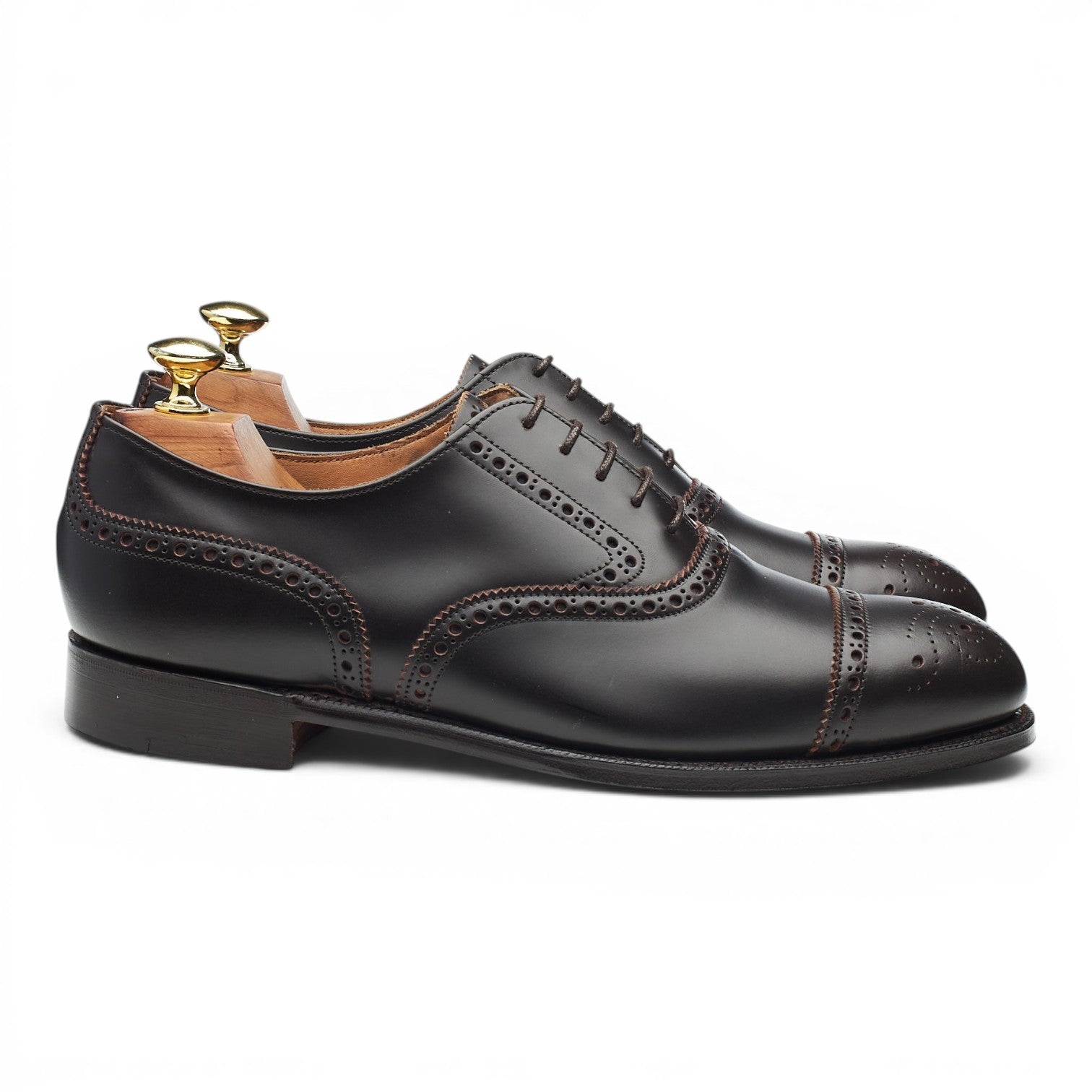 Cheaney 2873 richelieu brogue cuir marron UK 7.5