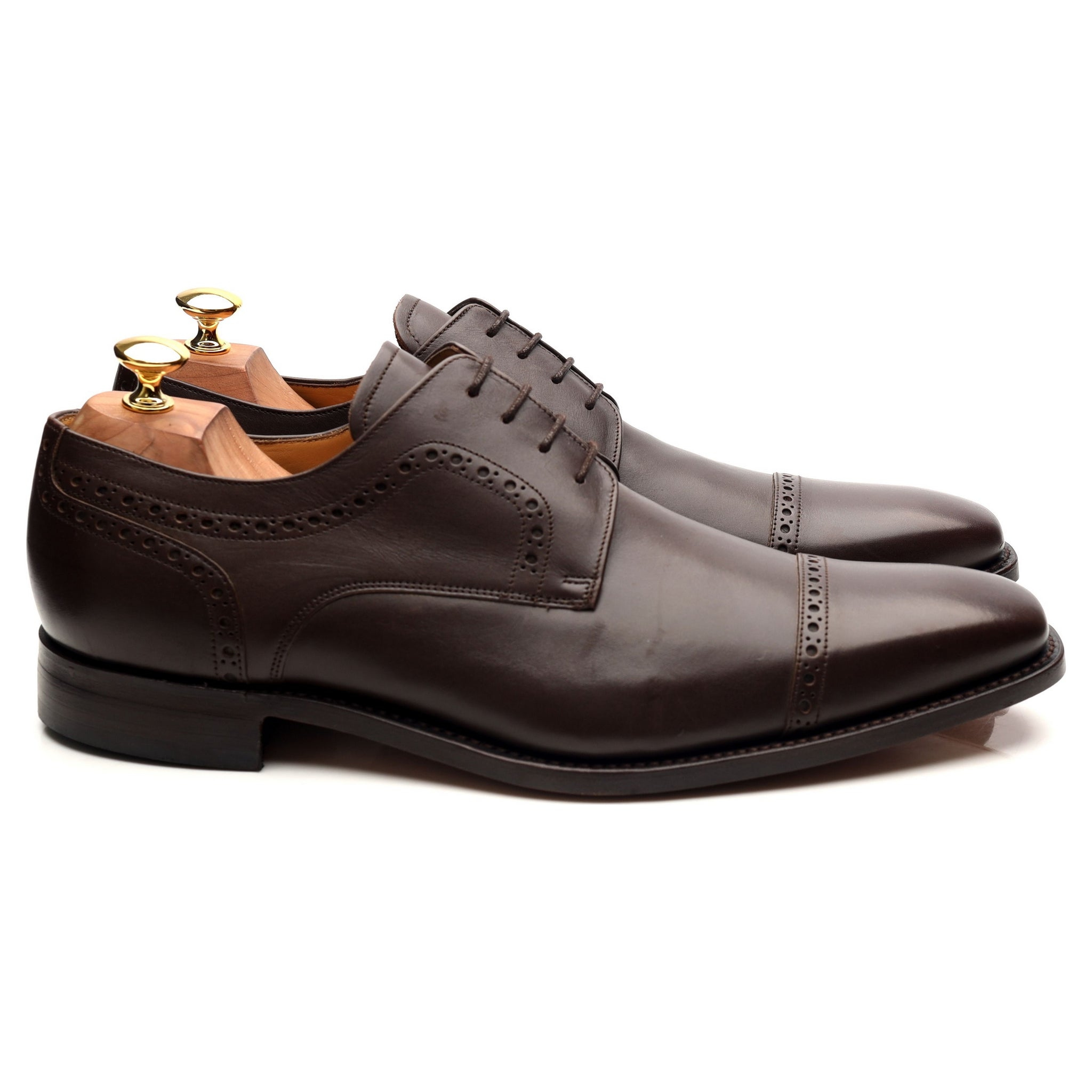 Barker Leo derby cuir marron 10 UK perforé