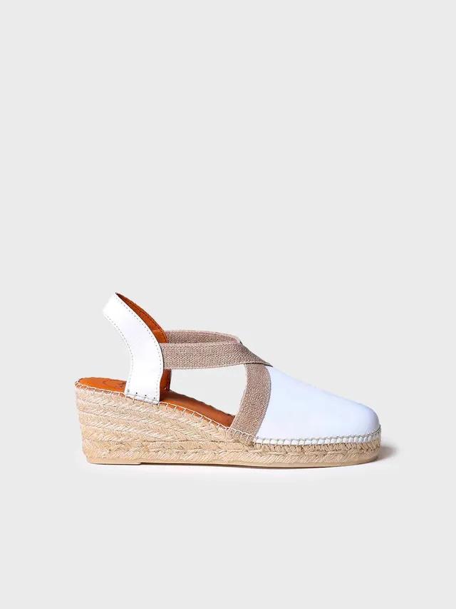 Toni Pons Tossa espadrilles compensées cuir blanc