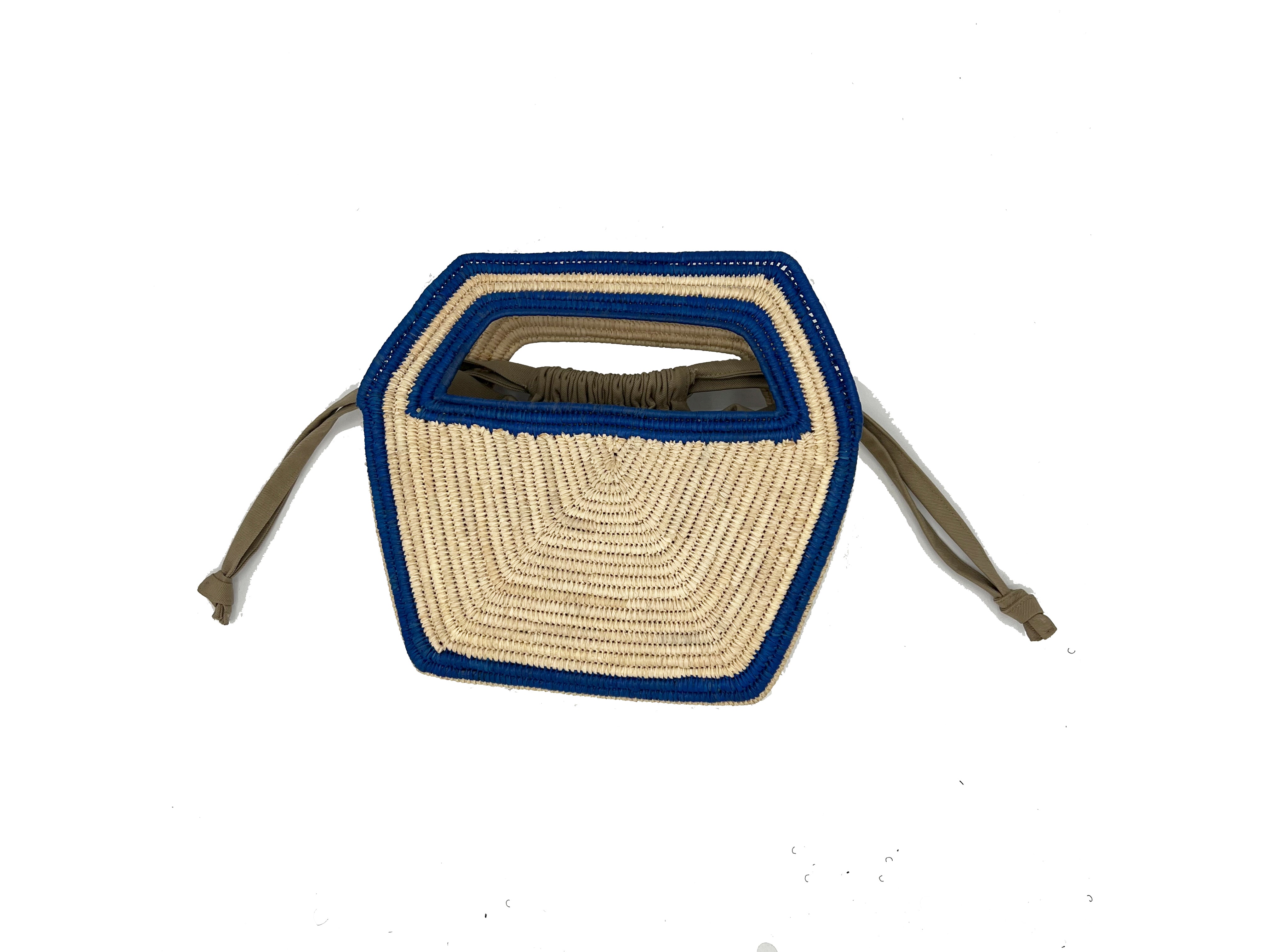 Contre-Allée Ifran sac raphia naturel bleu