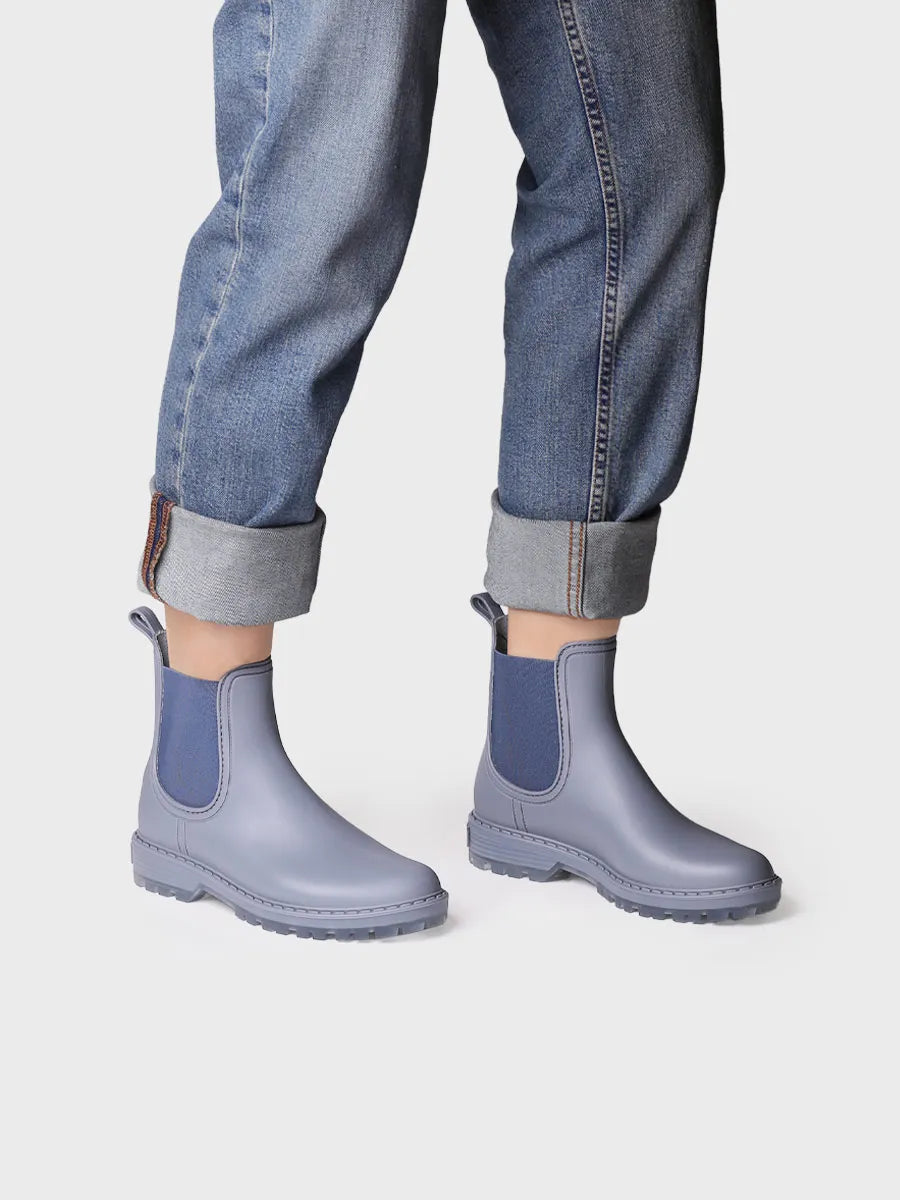 Toni Pons Cancun bottes de pluie caoutchouc bleues talon 3 cm