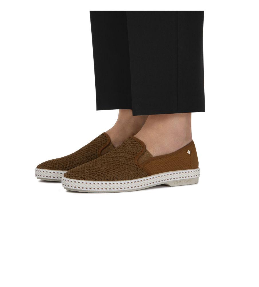 Rivieras Classic Toile Filet Marron slip on coton