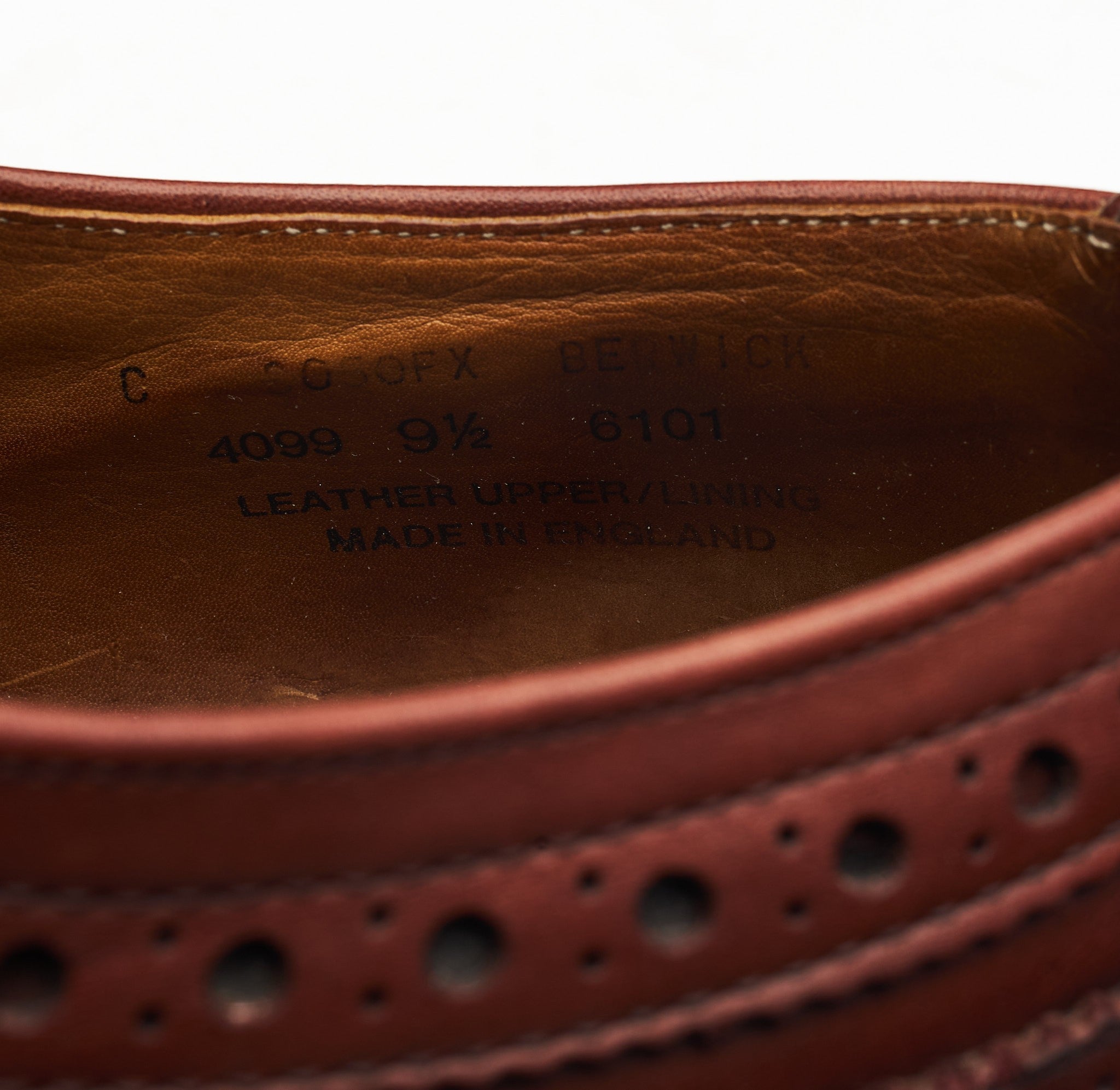 Alfred Sargent Berwick derby cuir tabac UK 9,5 large