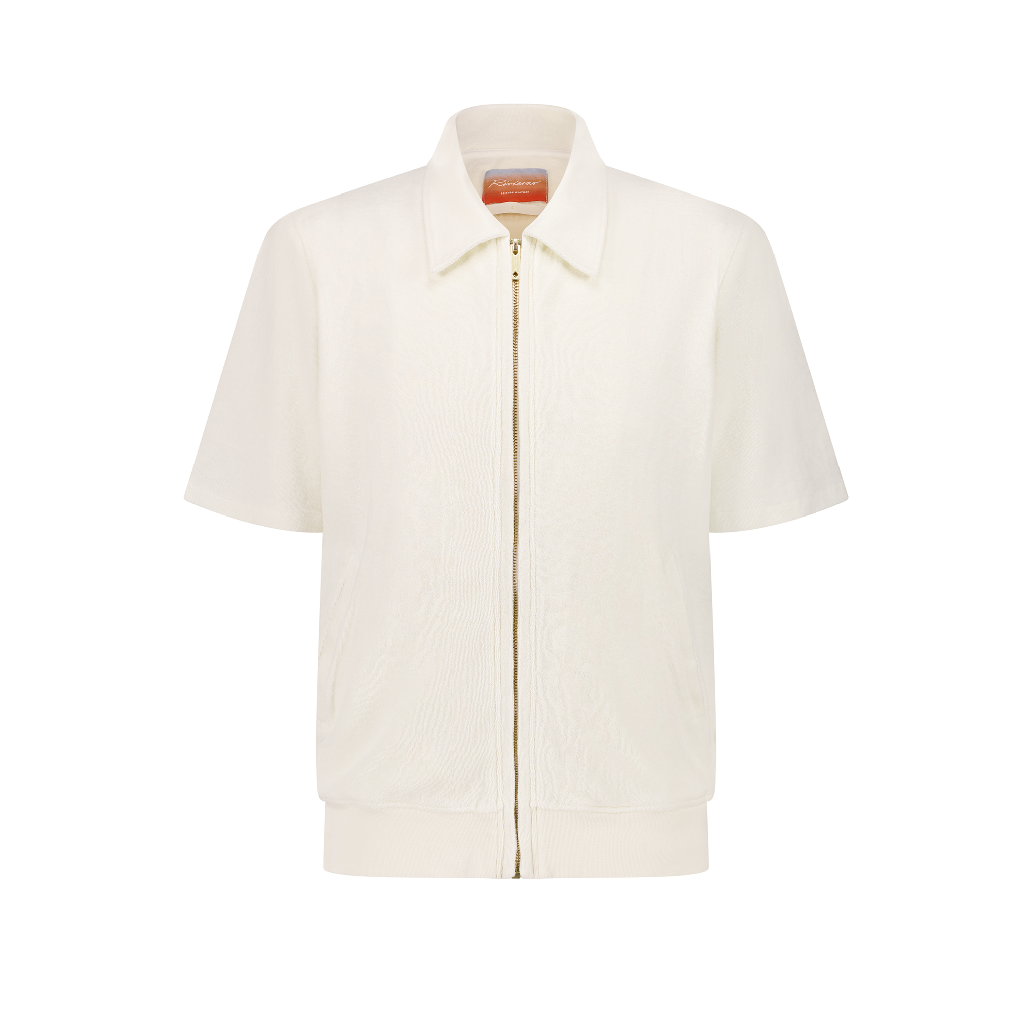 Rivieras Argelès blouson éponge écru zippé