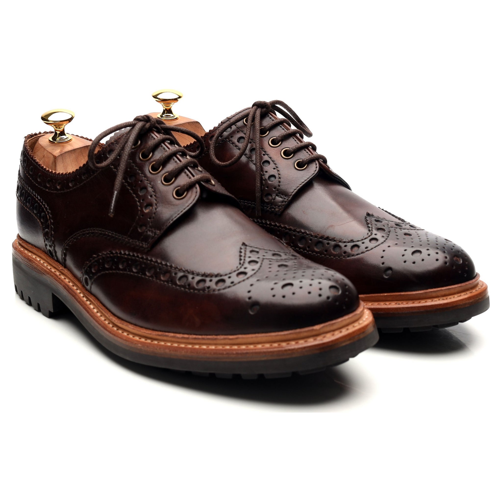 Grenson Archie derby brogue cuir marron UK 10