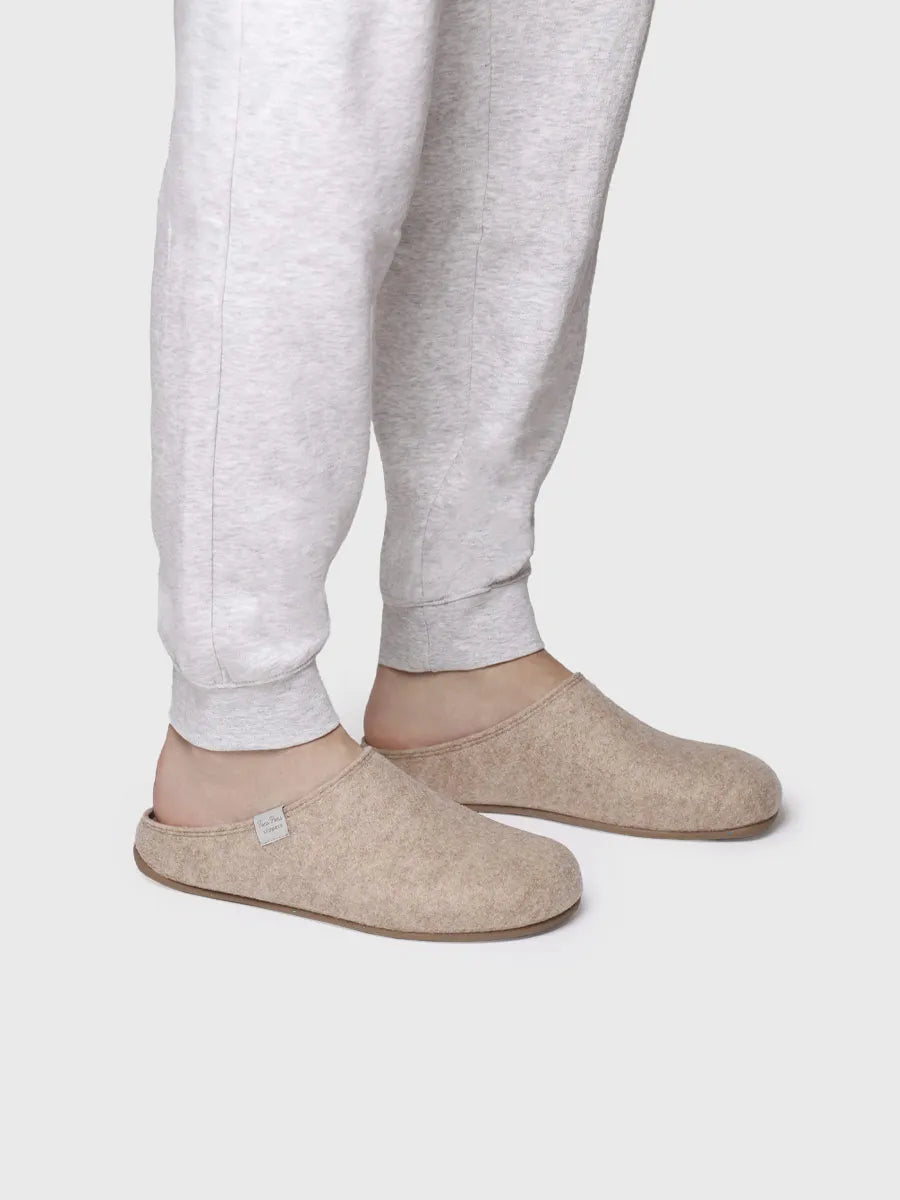 Toni Pons Neo-FR chausson homme feutre recyclé beige
