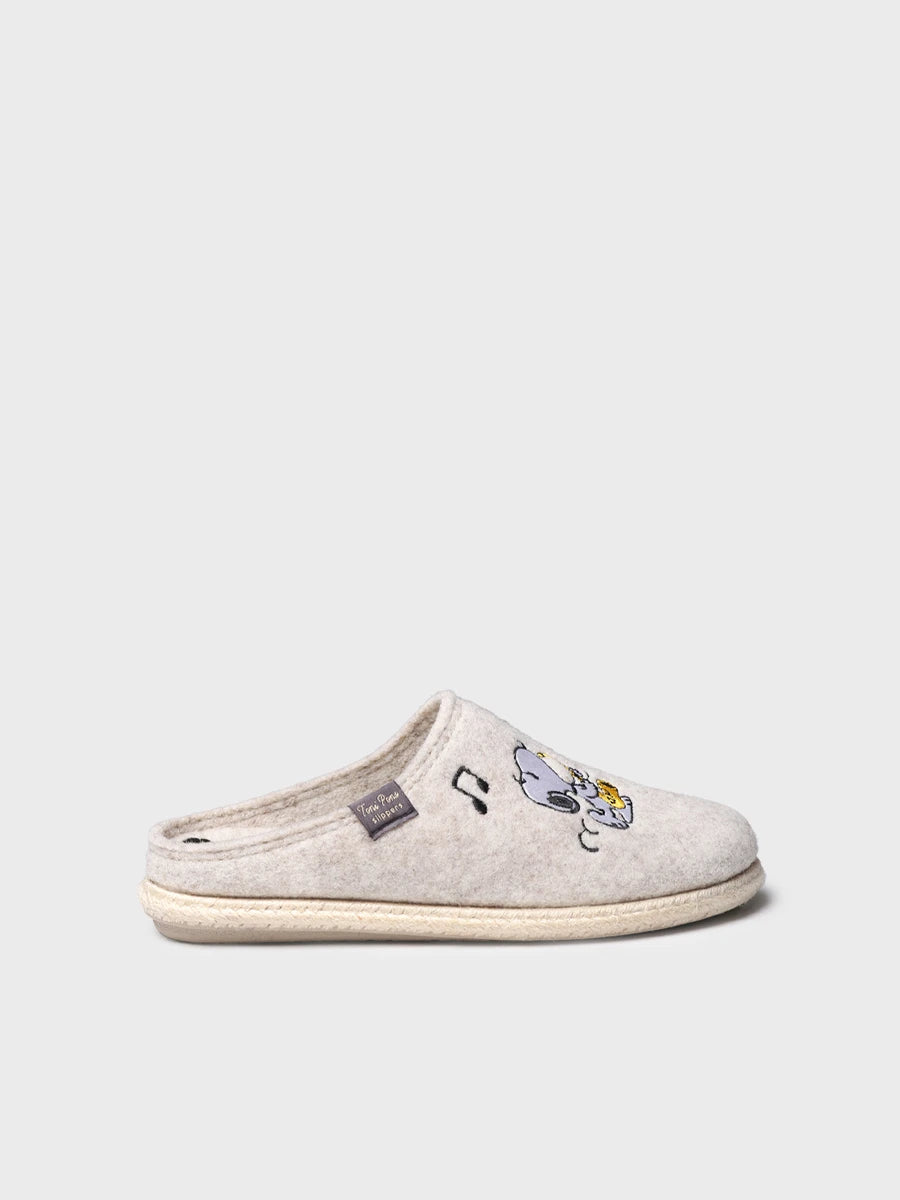 Toni Pons Snoopy chausson feutre femme motif Snoopy