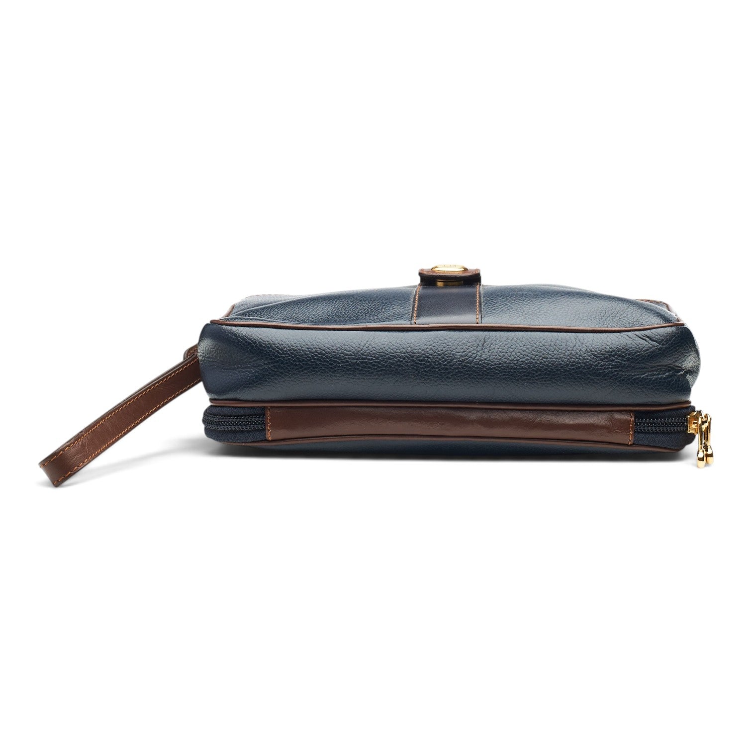 Dunhill trousse de toilette cuir grainé bleu marine