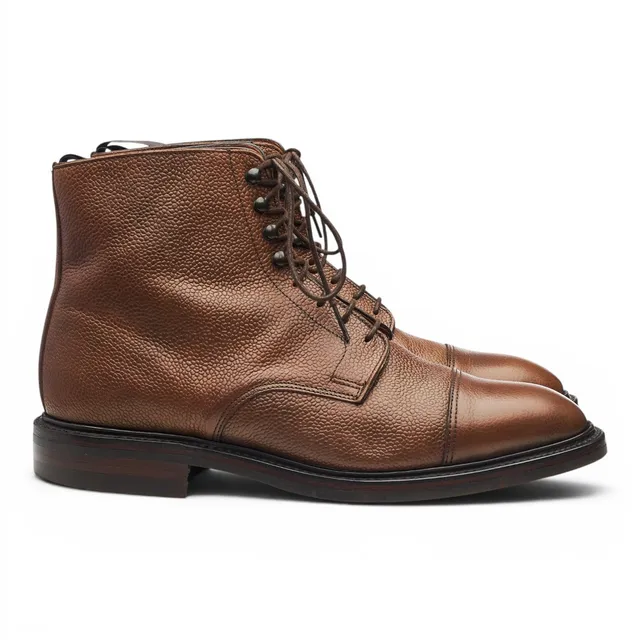 George Cleverley Taron boots cuir grainé marron UK 9,5