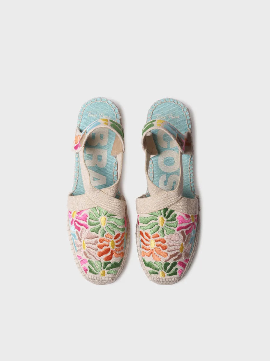 Toni Pons Montjoi espadrille compensée broderie vegan