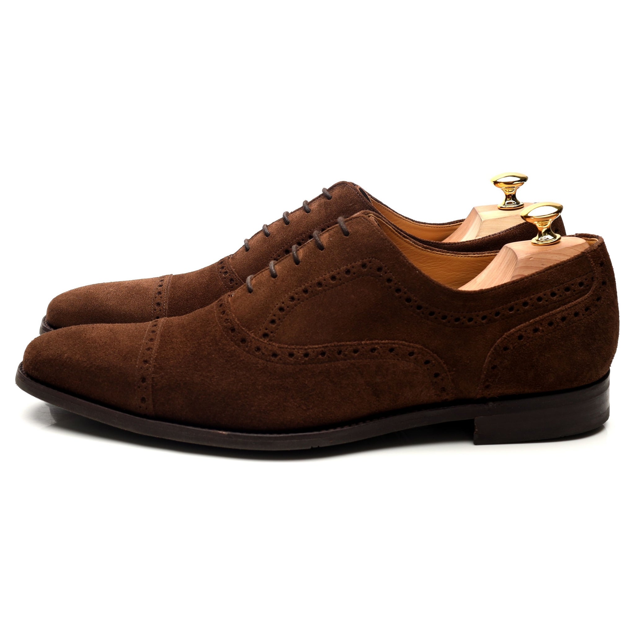 Barker Luke oxford semi-brogue suède marron UK 11