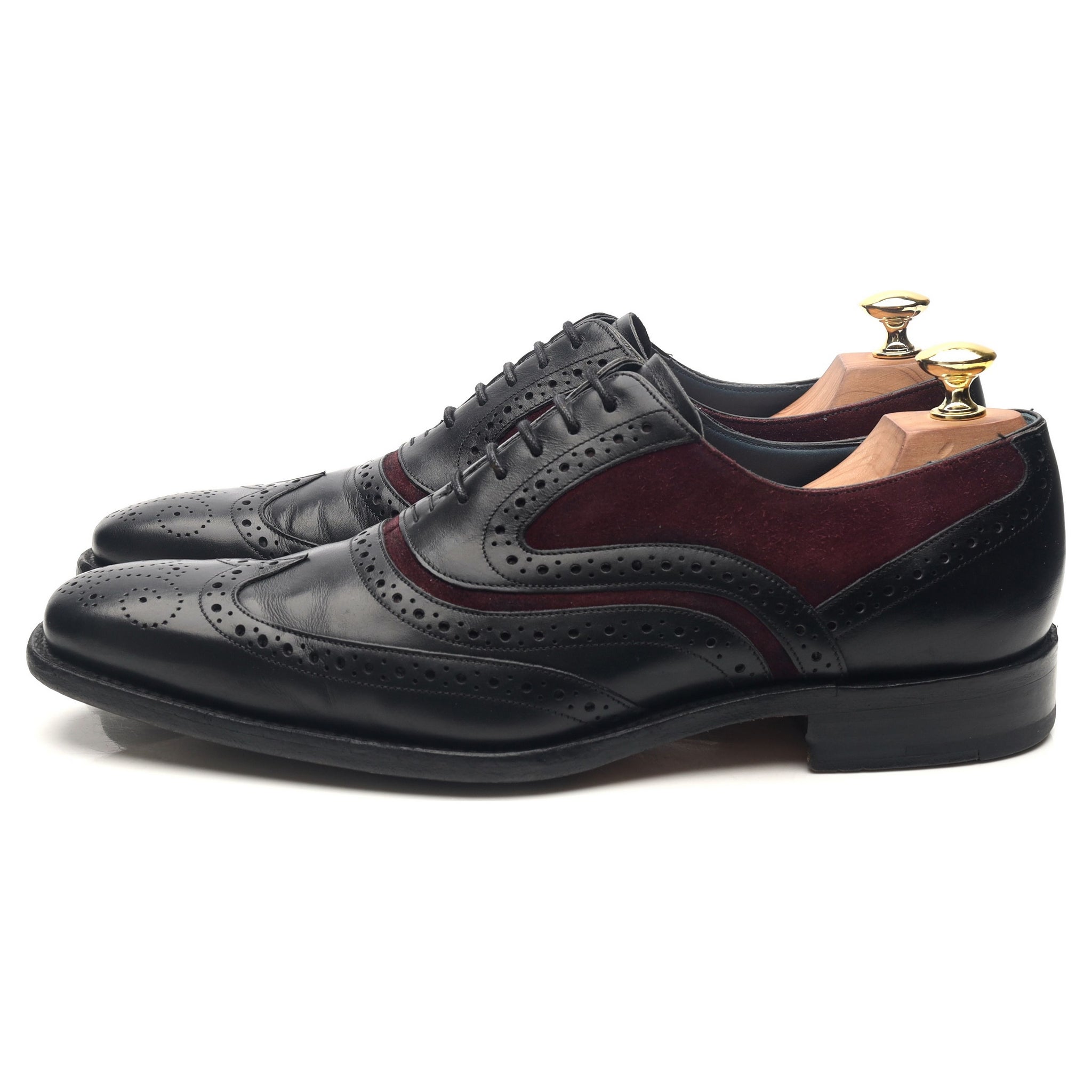 Barker McClean richelieu brogue cuir noir pointure UK 8