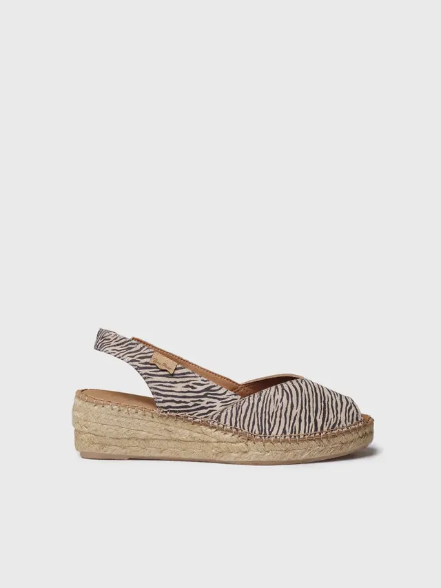 Toni Pons Bernia-ZB espadrilles compensées cuir zèbre 3 cm