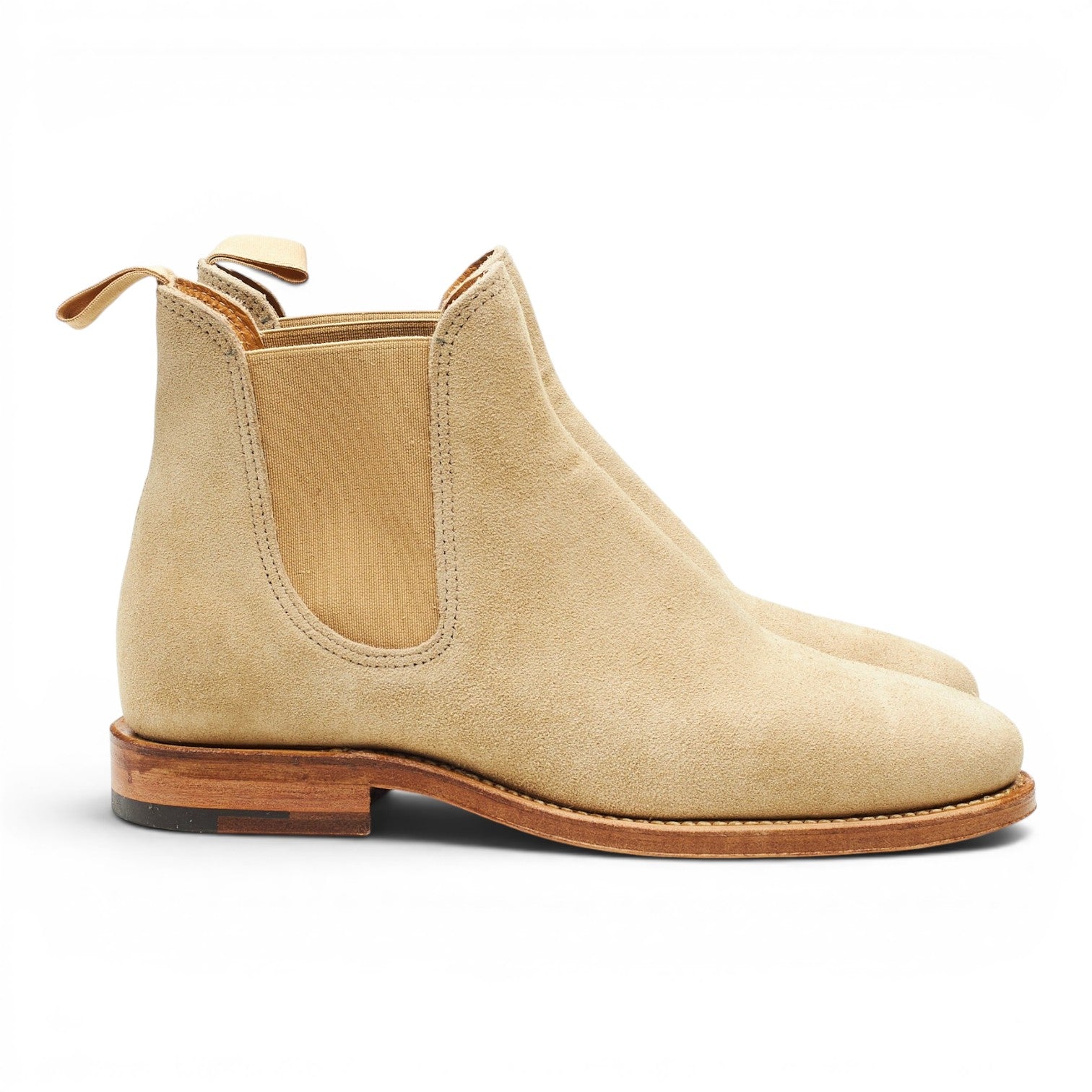 Viberg Chelsea bottine suède beige 6,5 semelle cuir